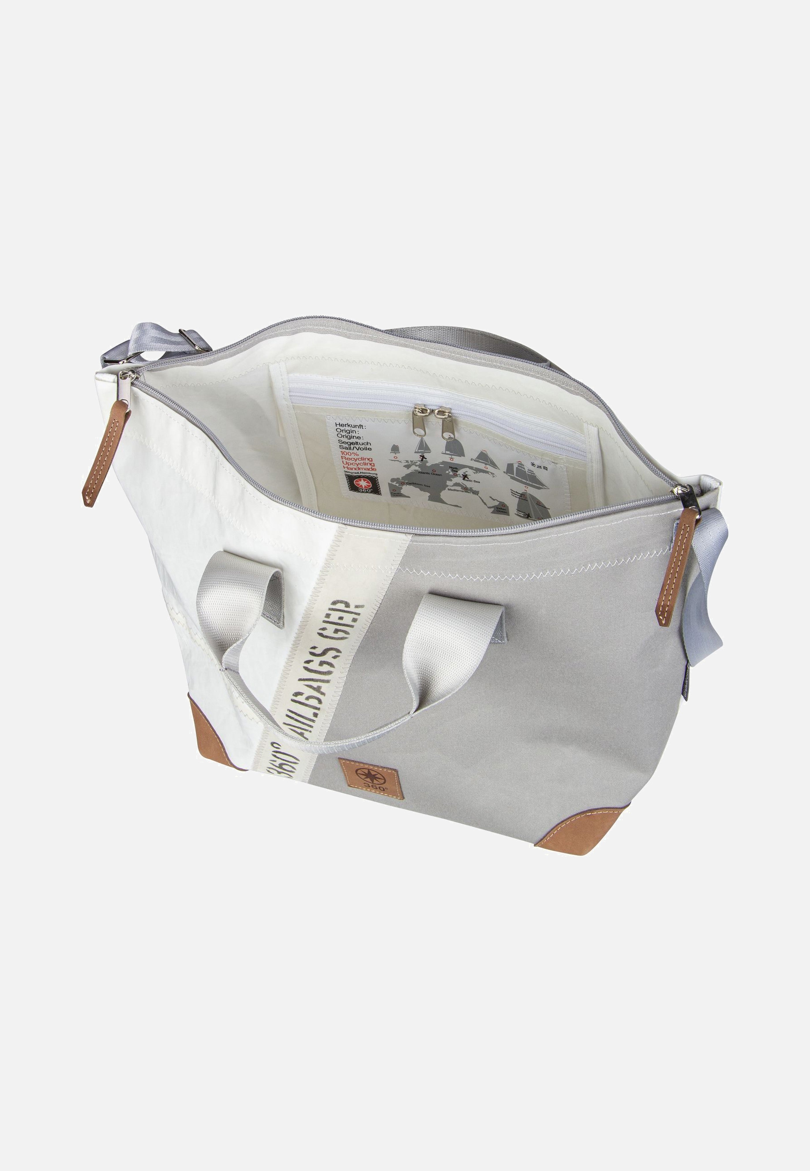 360Grad Suutje Stencil-Weiß/Grau Crossbody Bag