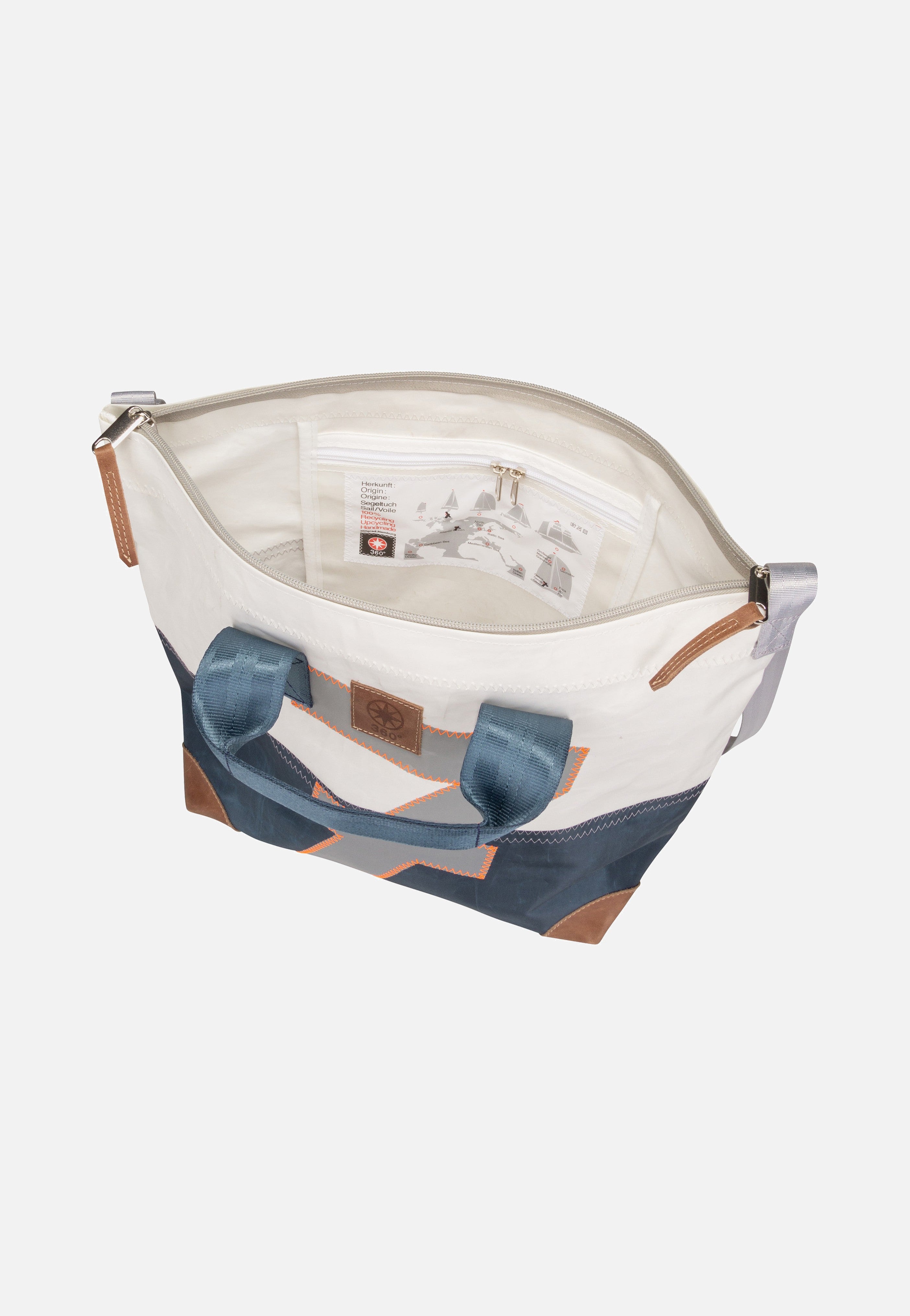 360Grad - Suutje Weiß/Balken Blau/Zahl Hellgrau - Crossbody Bag | Neutral-Image