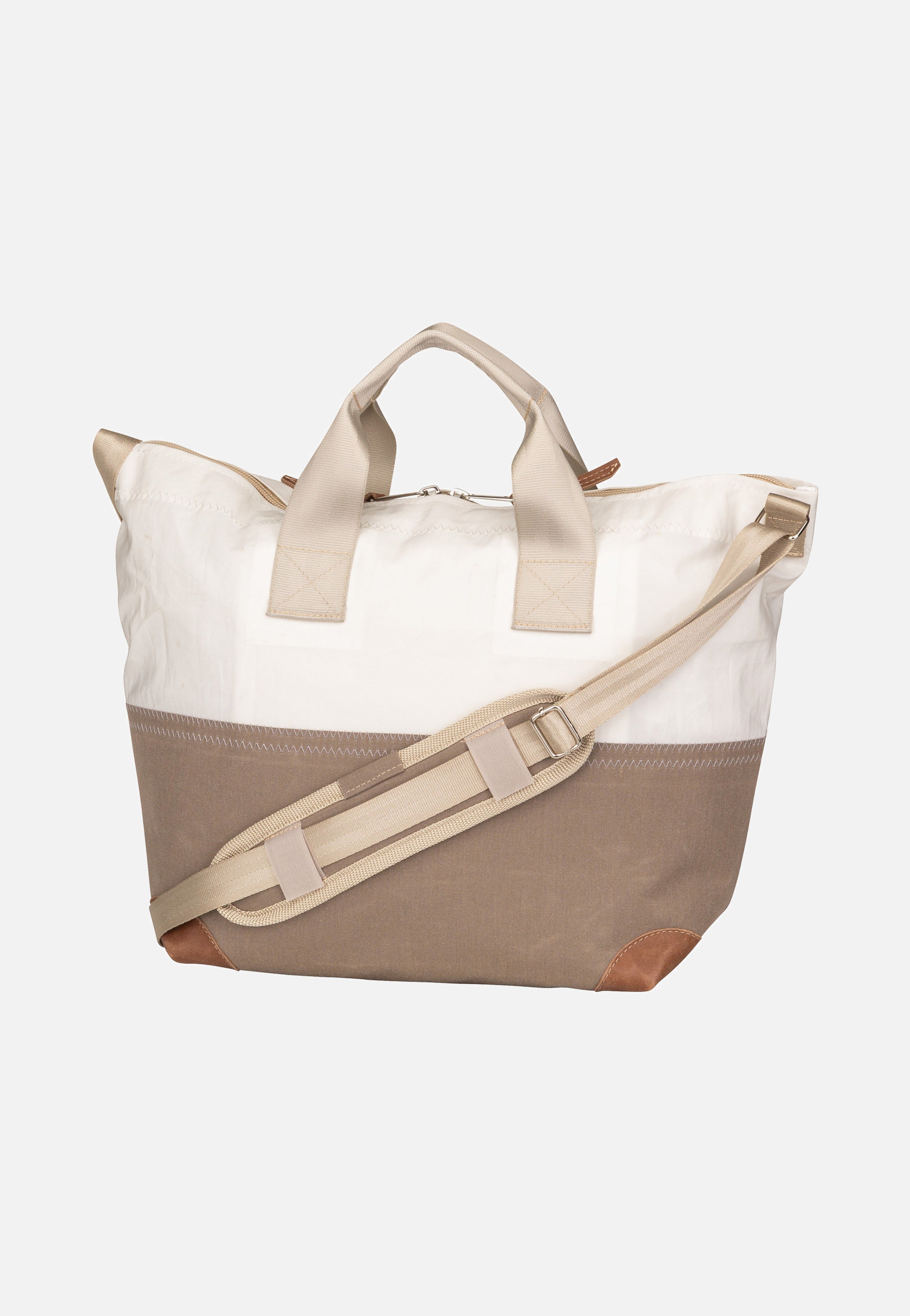 360Grad Suutje Weiß/Balken Taupe Crossbody Bag