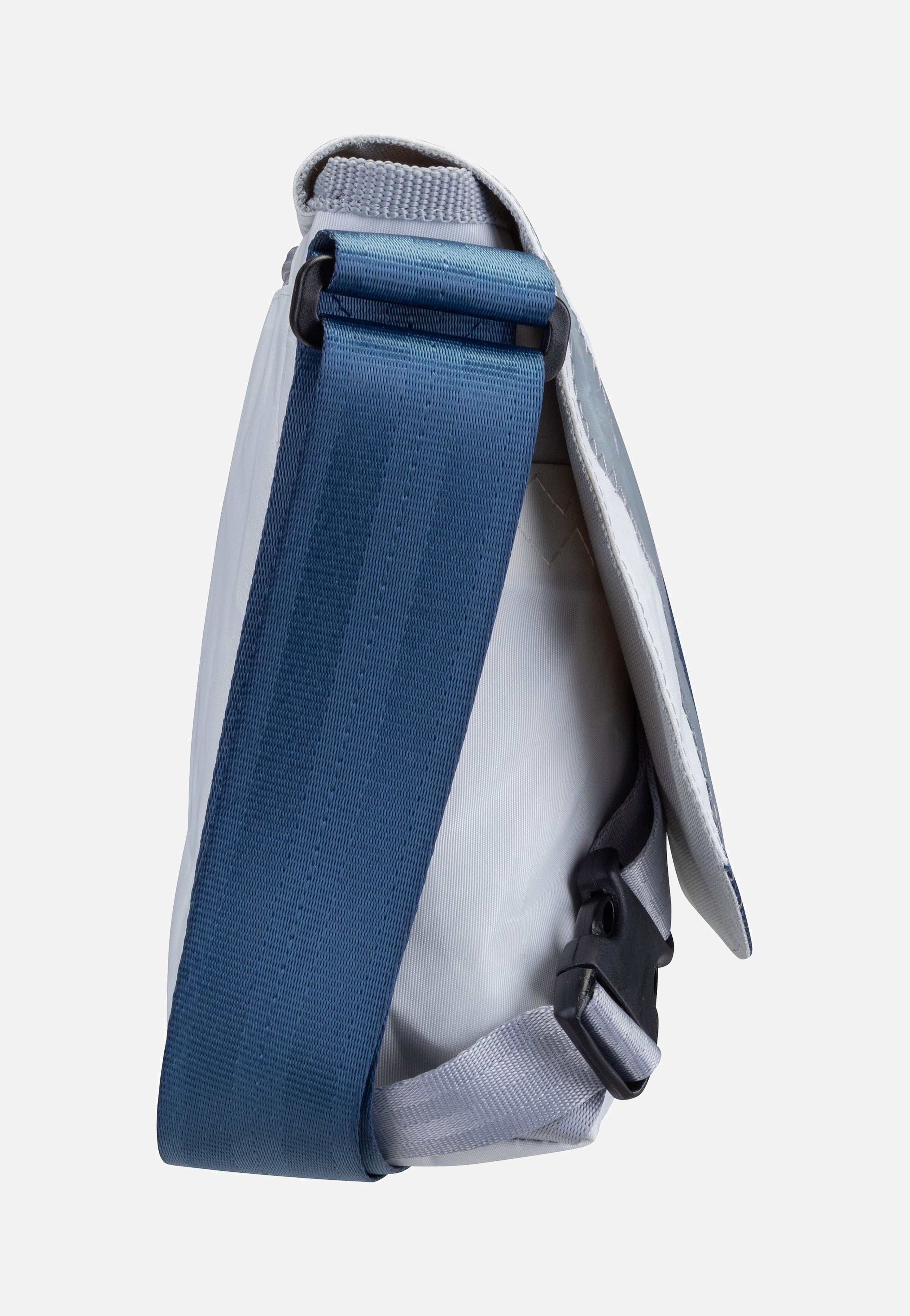 360Grad Törn Weiß/Streifen Blau/Zahl Grau Messenger Bag
