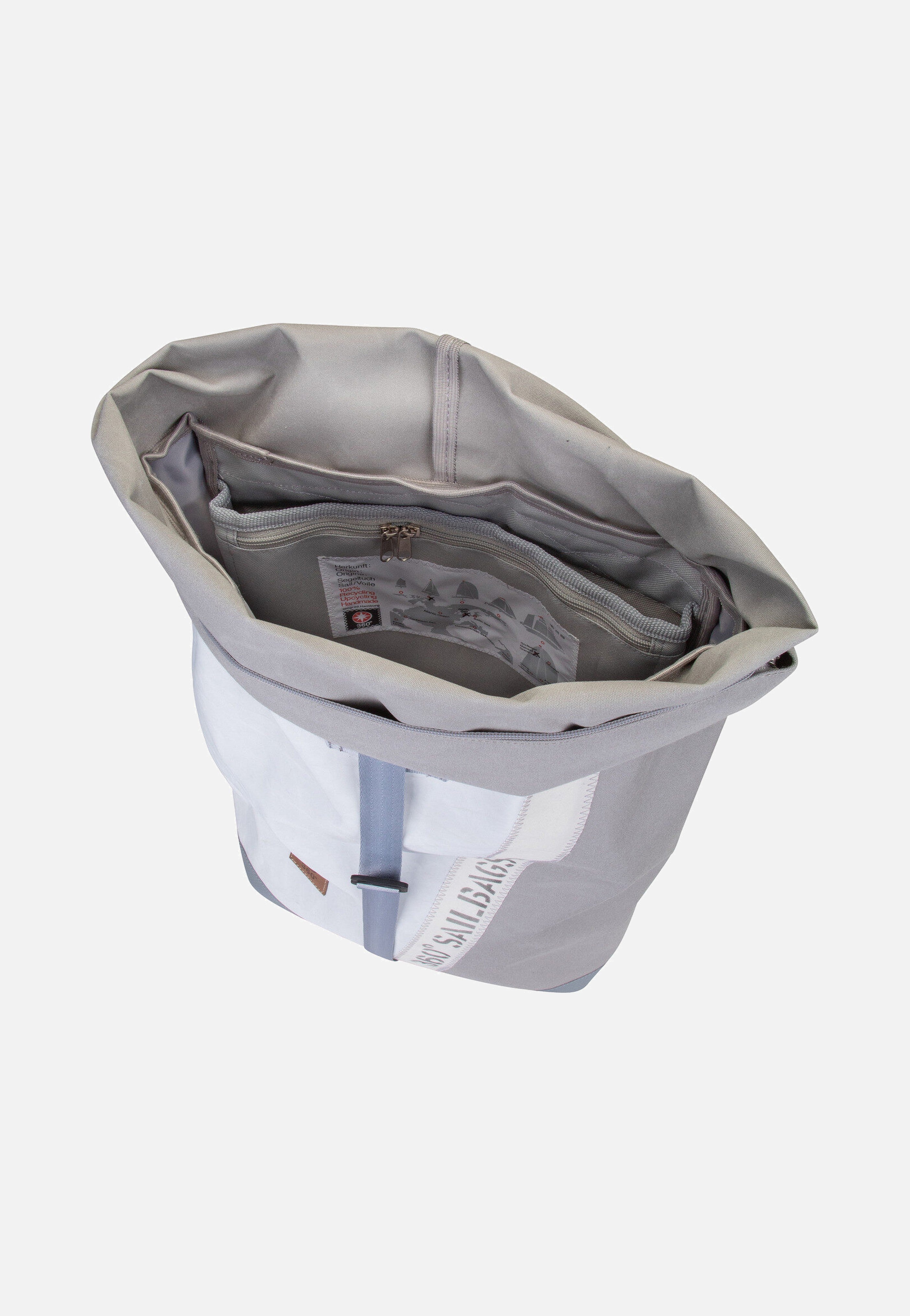 360Grad Tide Stencil-Weiß/Grau Rolltop Backpack