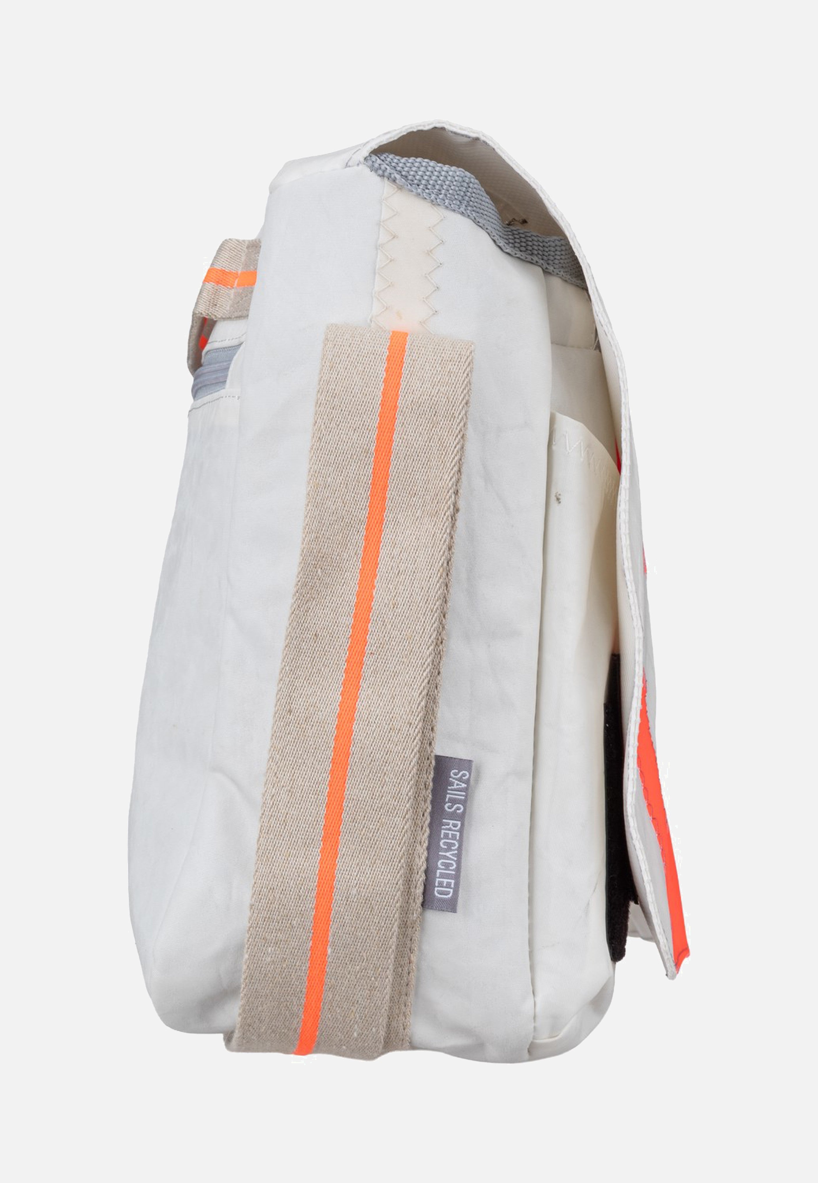 360Grad Barkasse Mini Weiss/Sand/Zahl Orange Messenger Bag