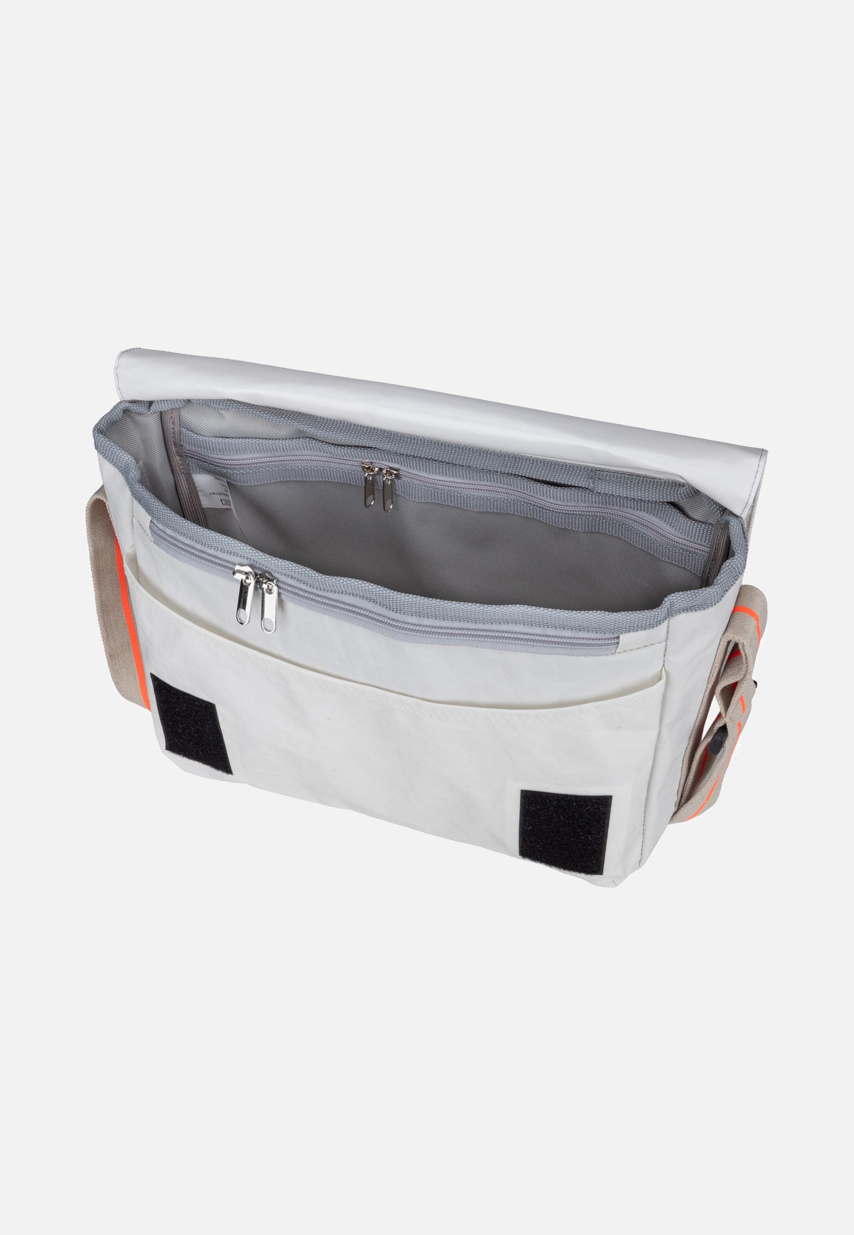 360Grad Barkasse Mini Weiss/Sand/Zahl Orange Messenger Bag