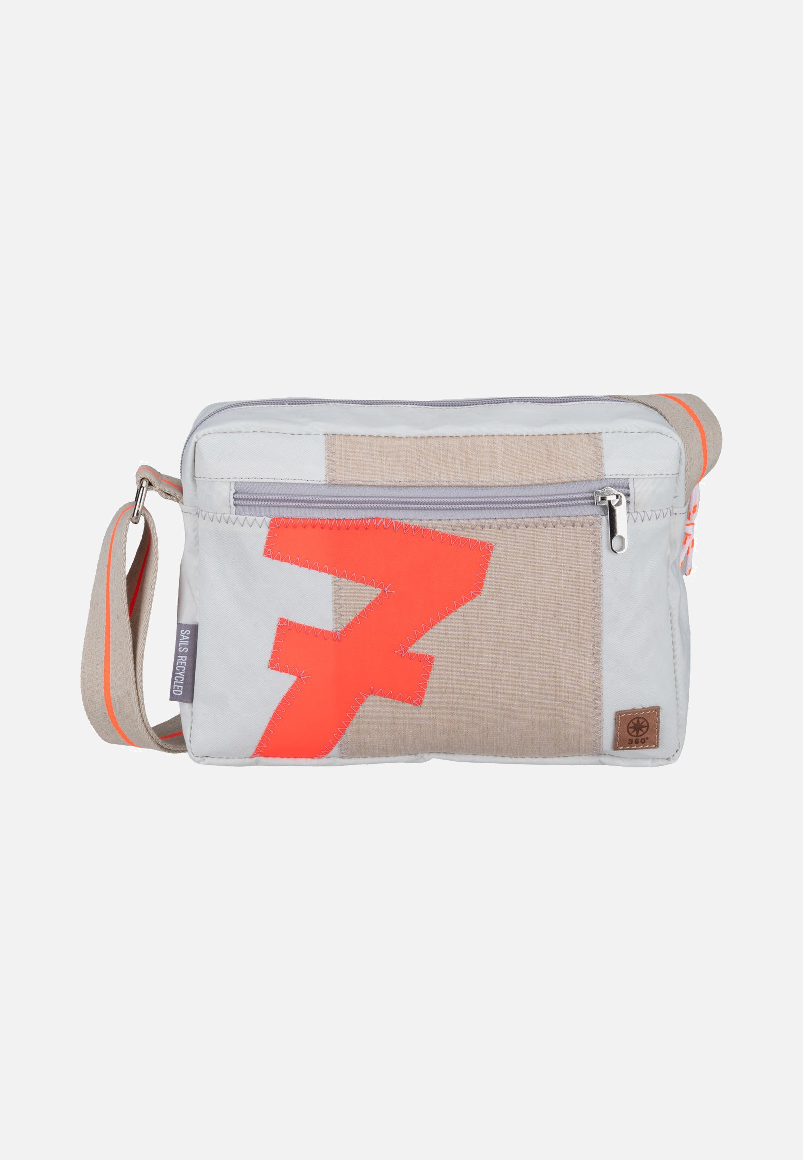 360Grad Fender Weiss/Sand/Zahl Orange Crossbody Bag