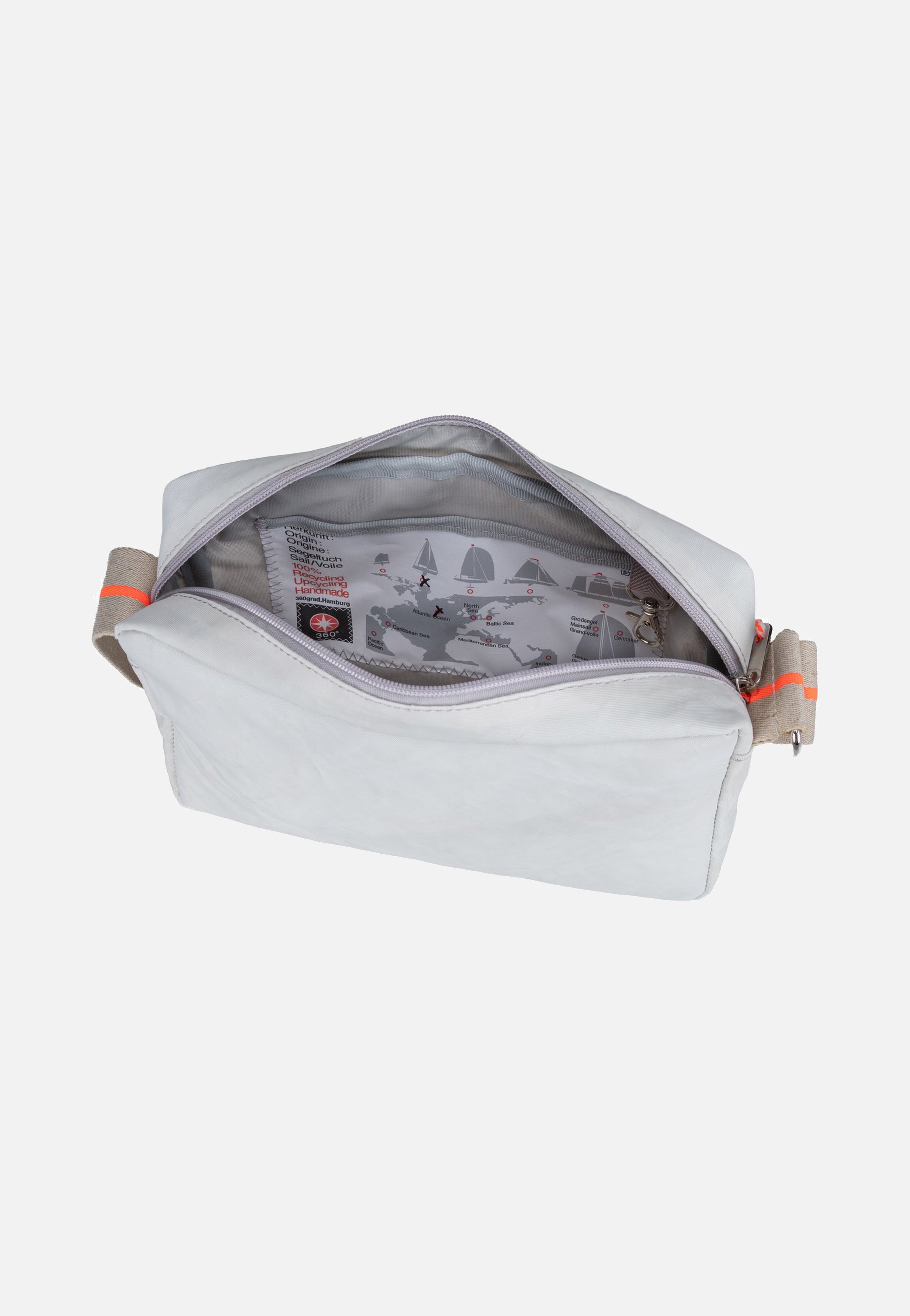 360Grad Fender Weiss/Sand/Zahl Orange Crossbody Bag
