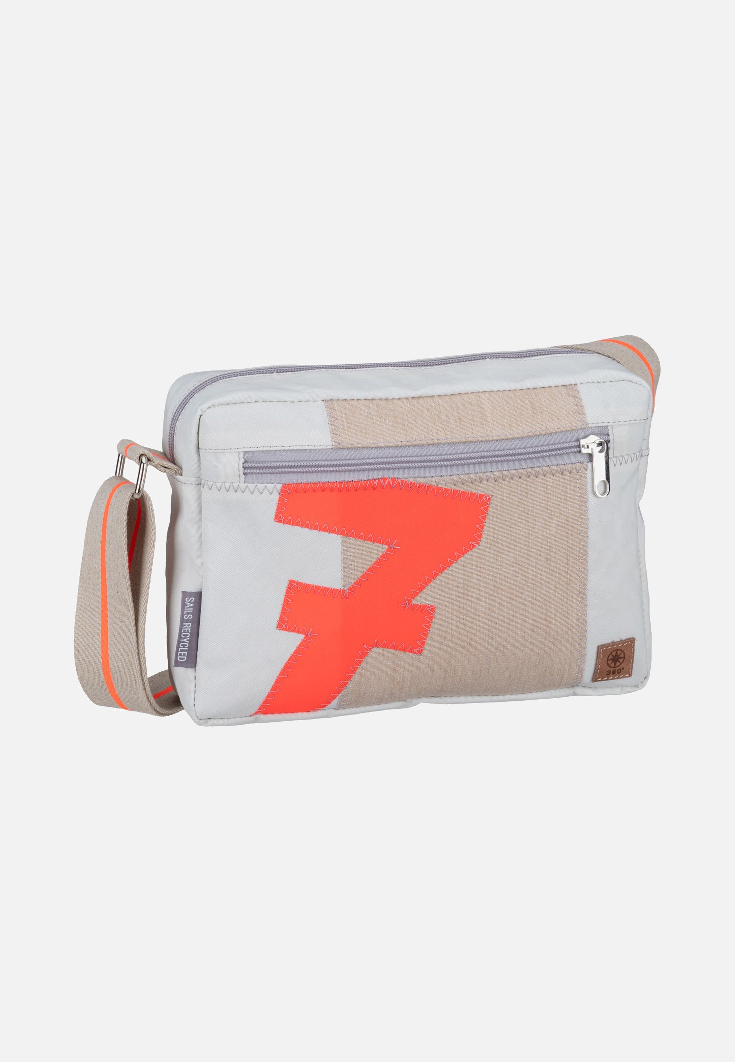 360Grad Fender Weiss/Sand/Zahl Orange Crossbody Bag