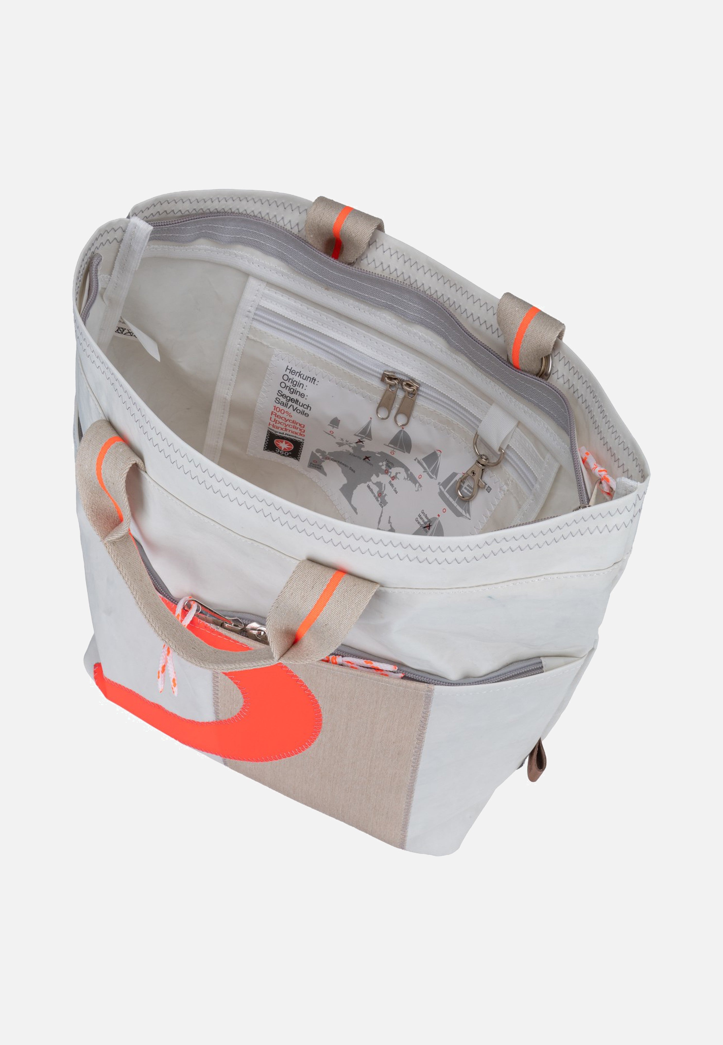 360Grad Kaje Weiss/Sand/Zahl Orange Backpack