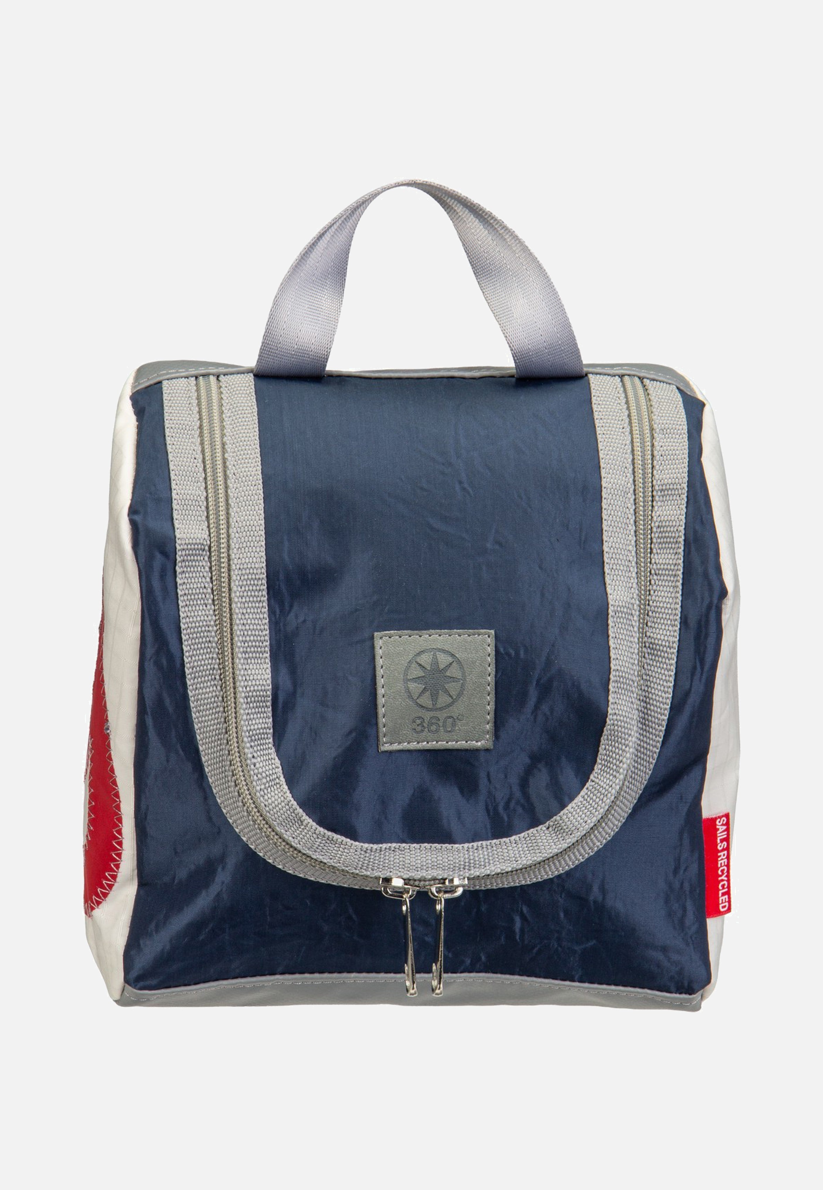 360Grad Matrose XL Weiss/Vintage Blau/Zahl Rot Toiletry Bag