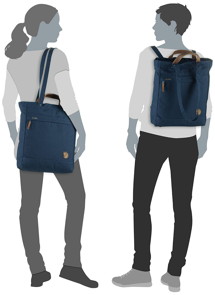 Fjällräven Totepack No.1 Deep Patina Rugtassen – Silhouetweergave