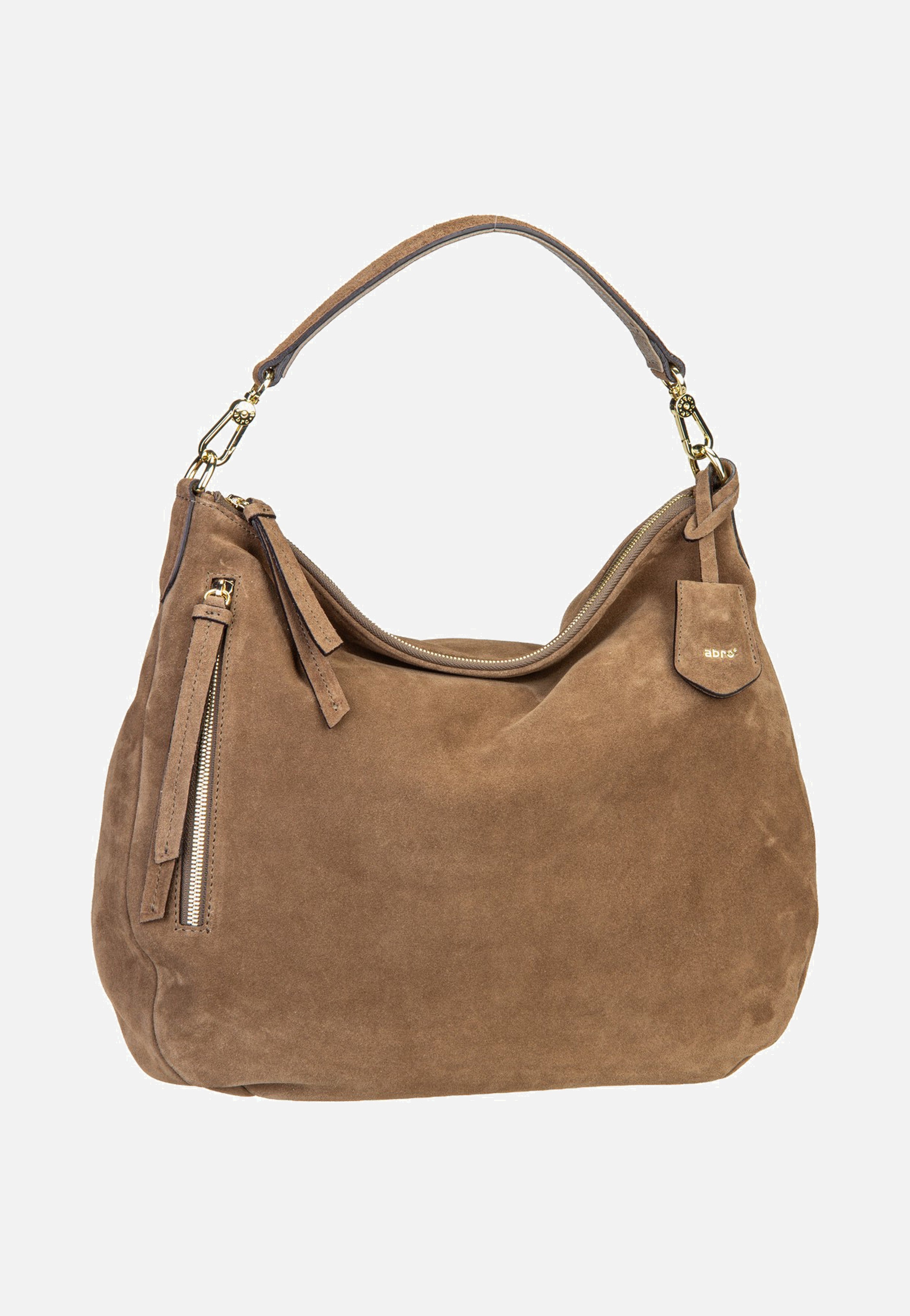 abro Juna Big Suede Khaki Hobo Bag