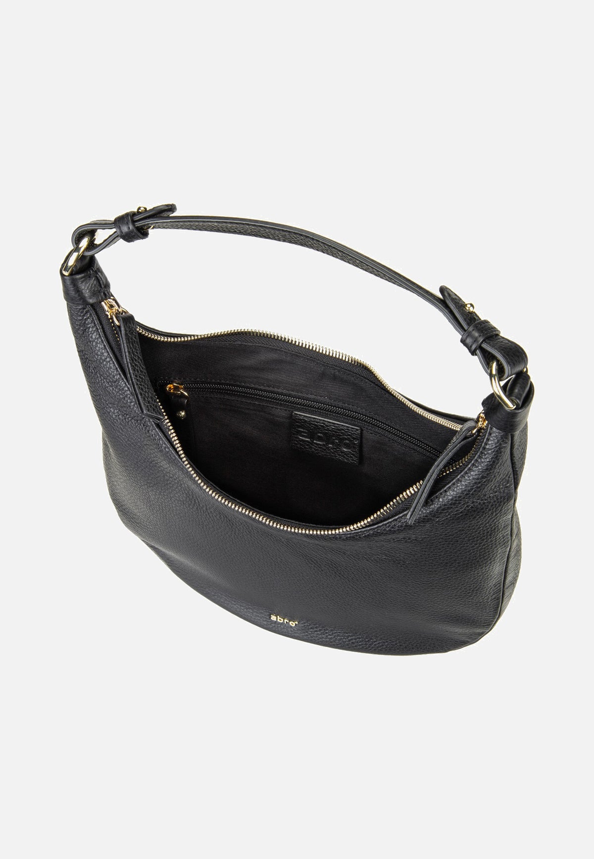 abro Nana Mini Black/Gold Hobo Bag