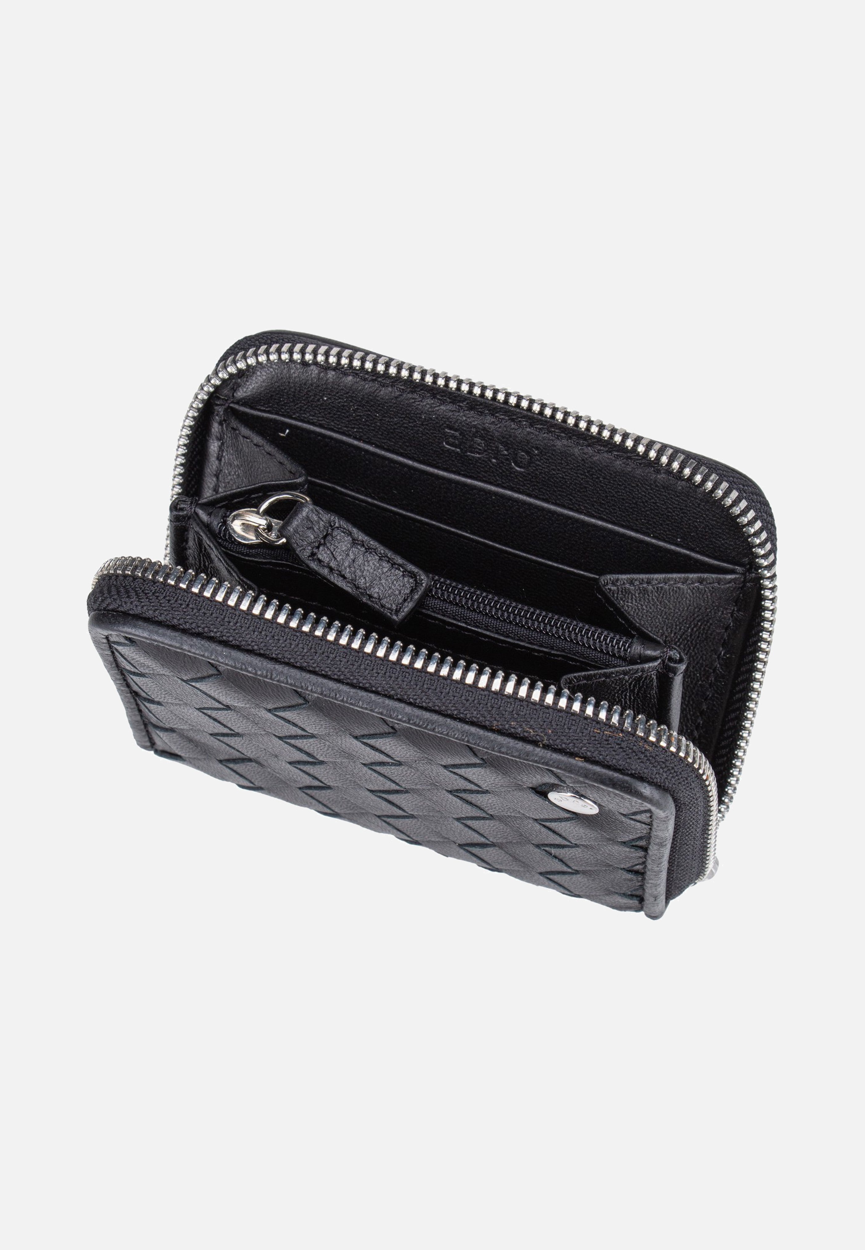 abro Piuma Weaving Mini Wallet Black/Nickel Wallet