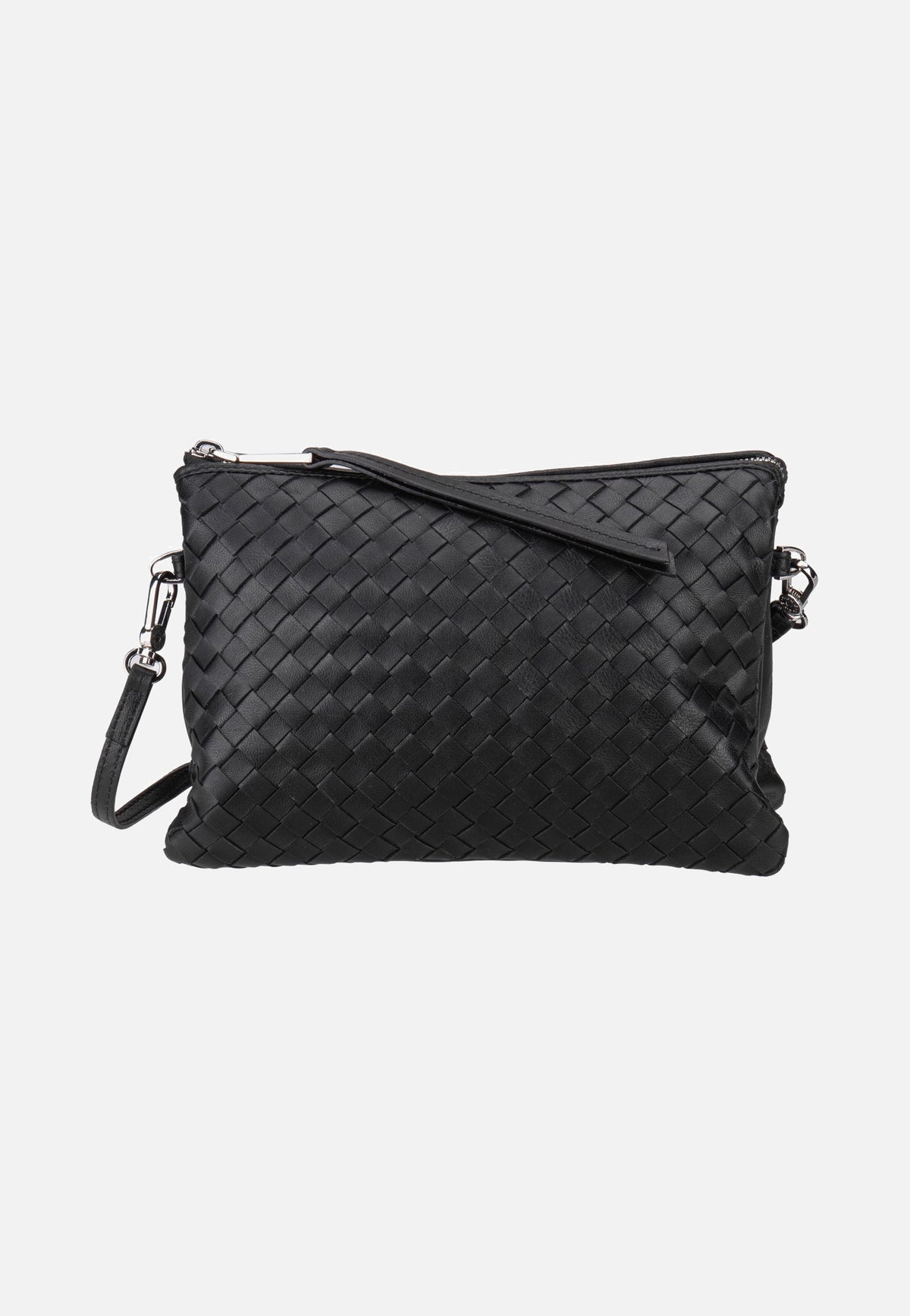 abro Threefold Piuma Weaving Black/Nickel Crossbody Bag