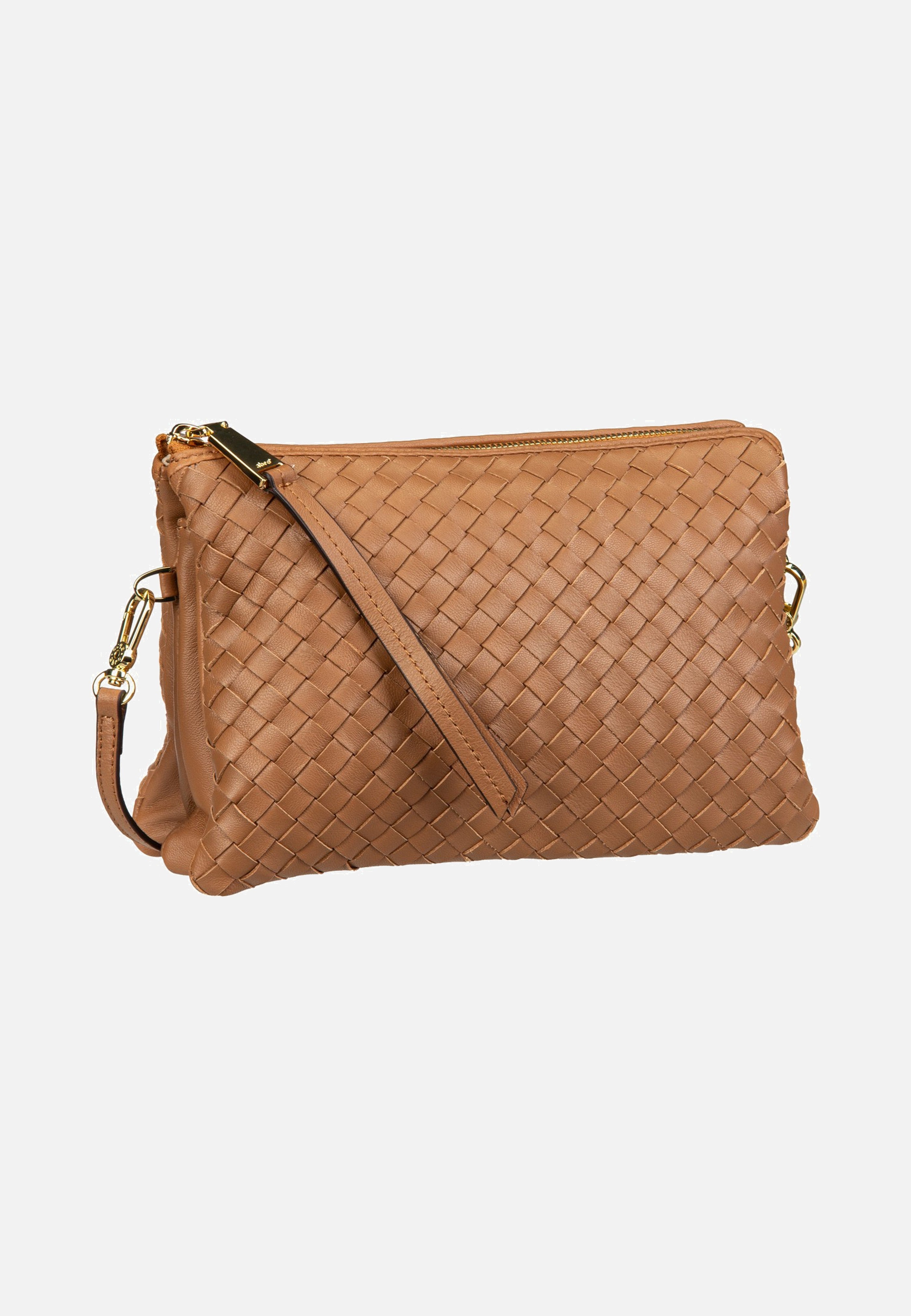 abro Threefold Piuma Weaving Cuoio Crossbody Bag
