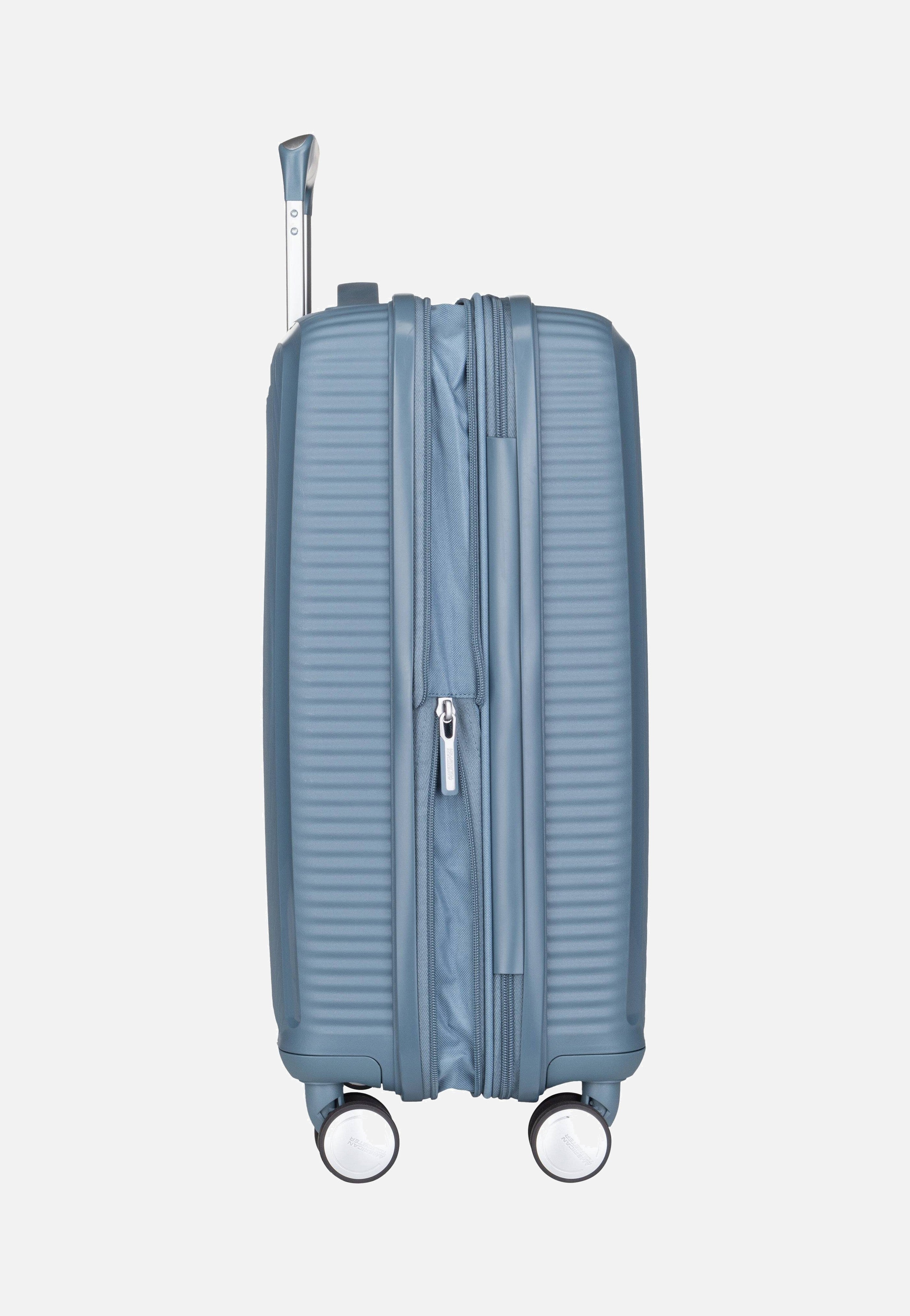 American Tourister SoundBox Spinner 55 EXP Stone Blue Suitcase