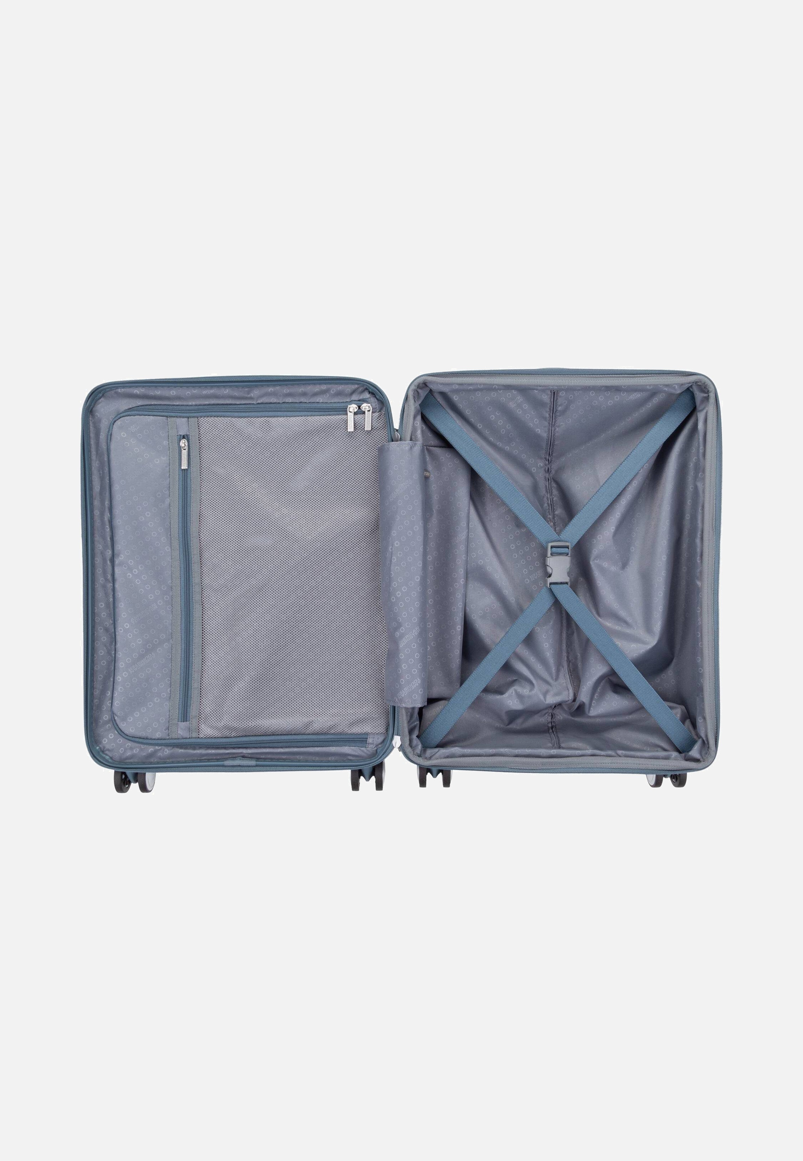 American Tourister SoundBox Spinner 55 EXP Stone Blue Suitcase