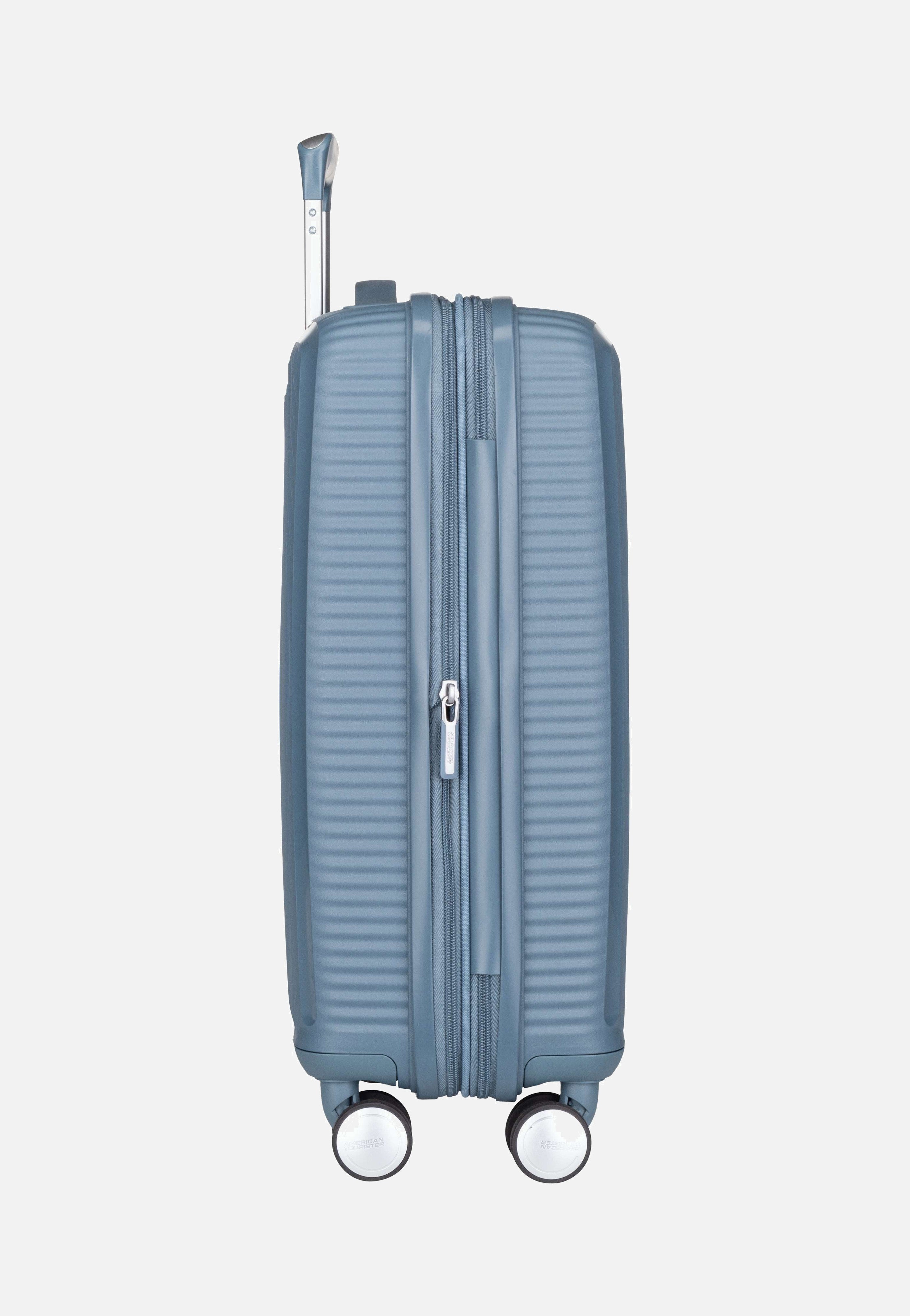 American Tourister SoundBox Spinner 55 EXP Stone Blue Suitcase