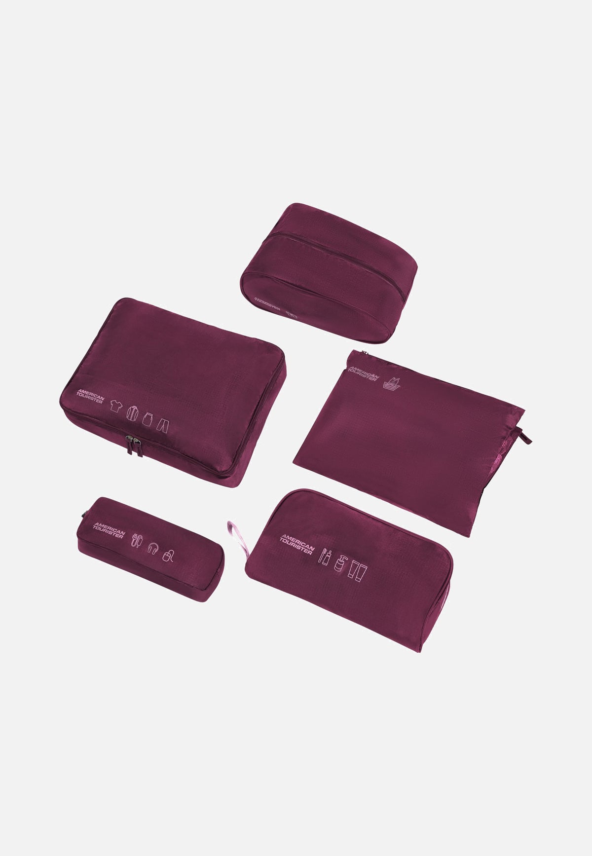 American Tourister Packing Organizers 5Pcs Iced Berry Packing Organizers