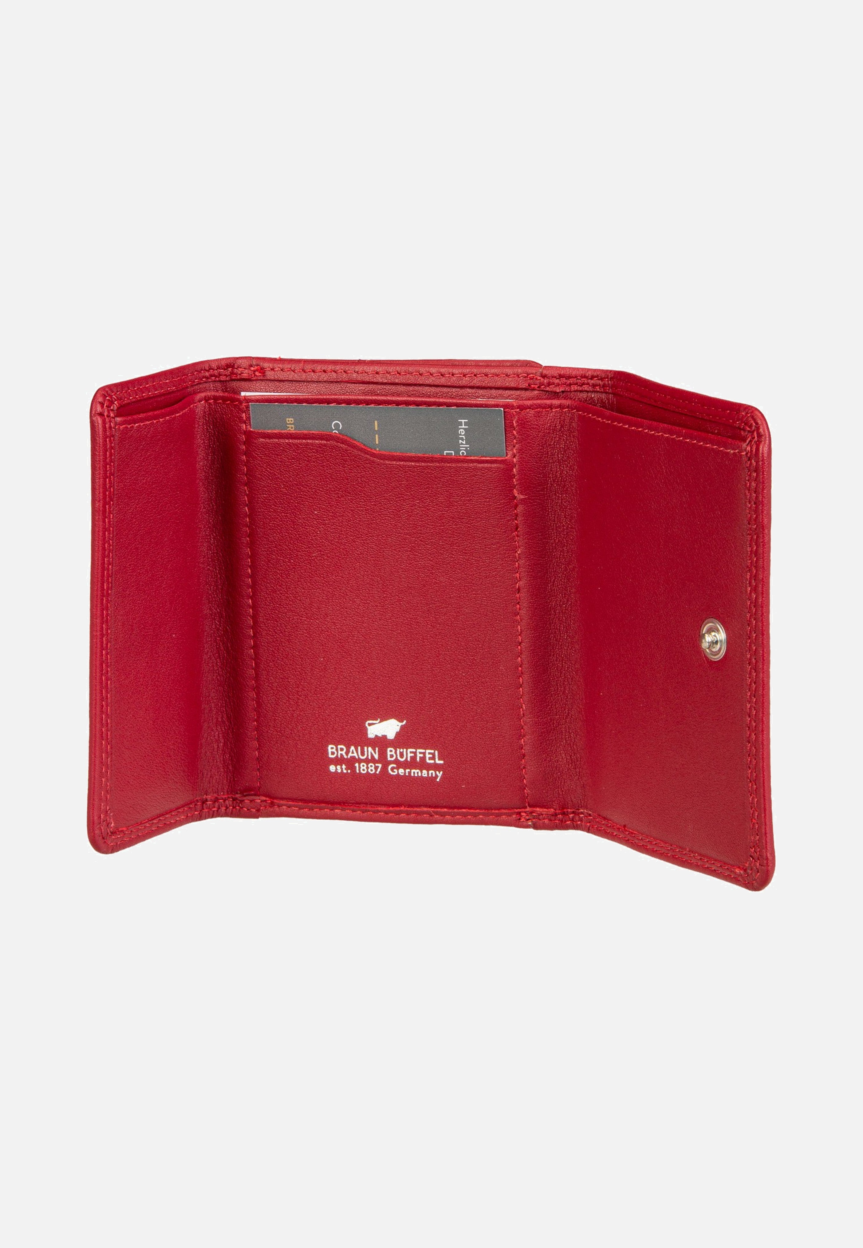 Braun Büffel Golf RFID Coin Purse 2Cs Red Wallet
