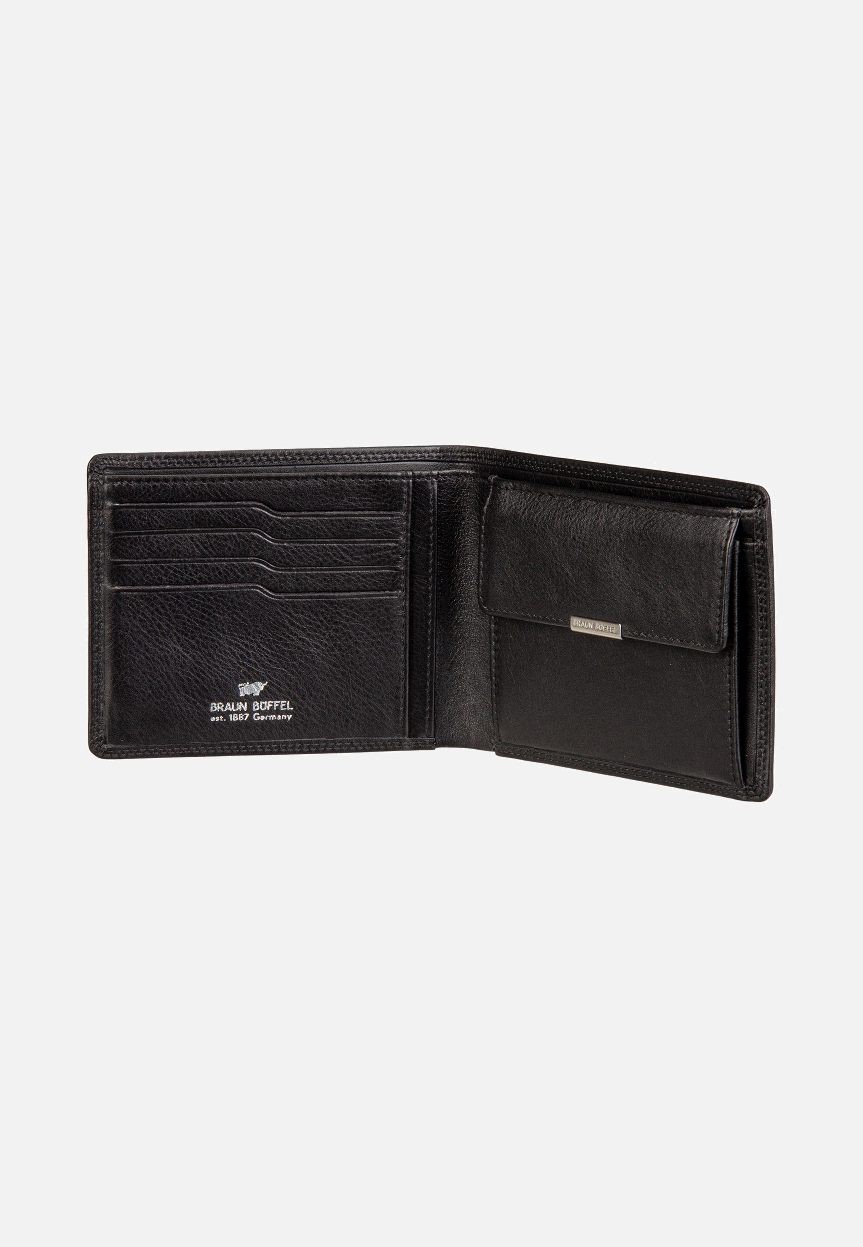 Braun Büffel Golf RFID Coin Wallet 4+3Cs Black Wallet