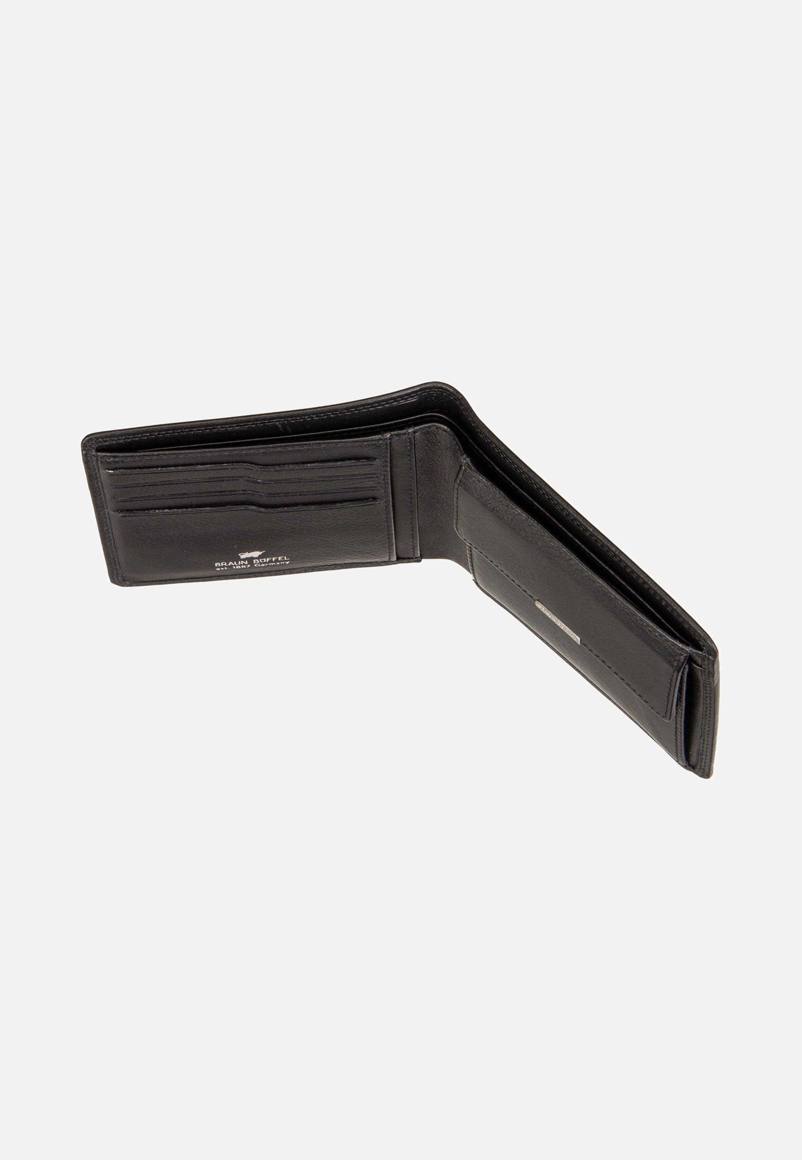Braun Büffel Golf RFID Coin Wallet 4+3Cs Black Wallet
