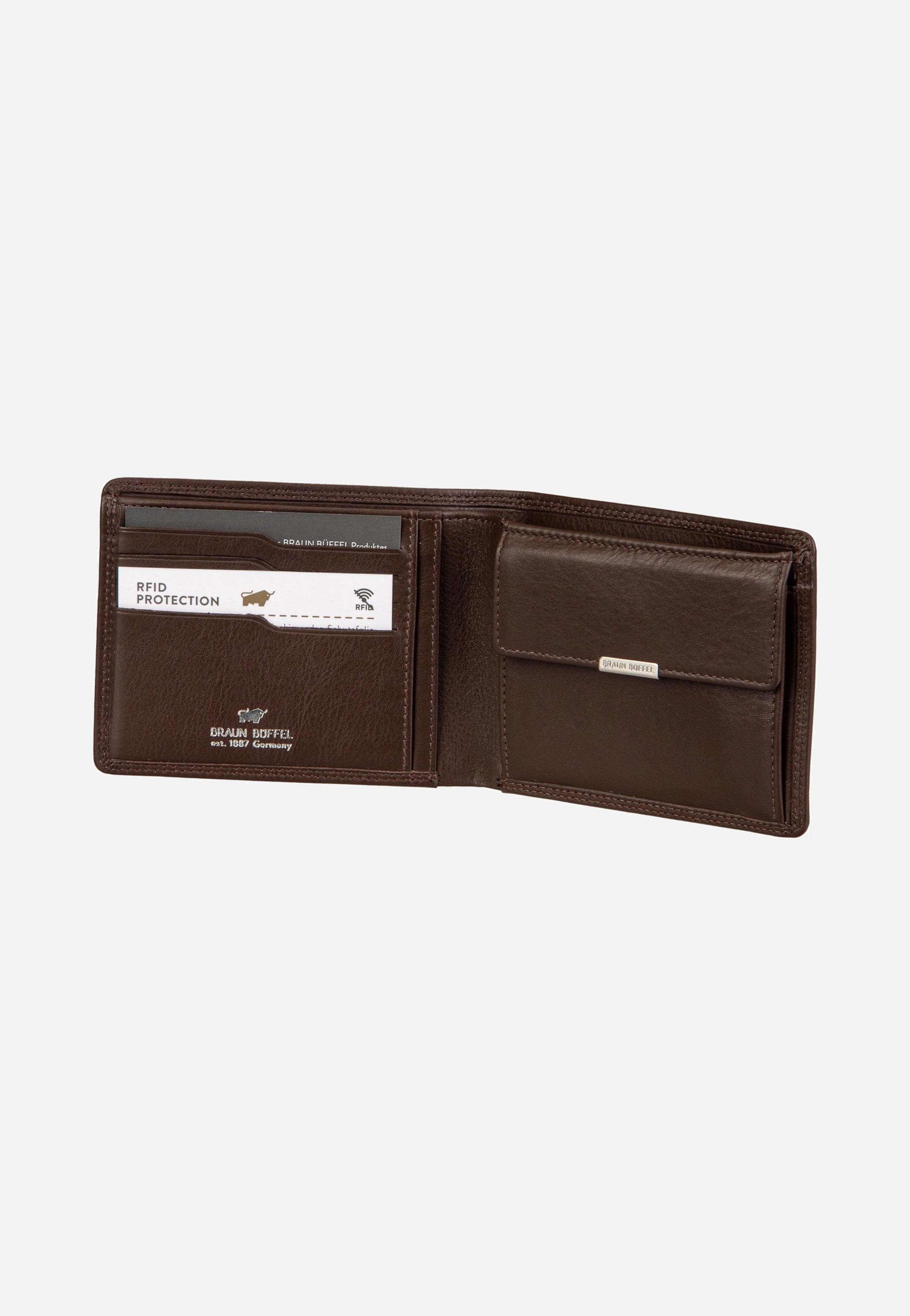 Braun Büffel Golf RFID Coin Wallet 4+3Cs Braun Wallet