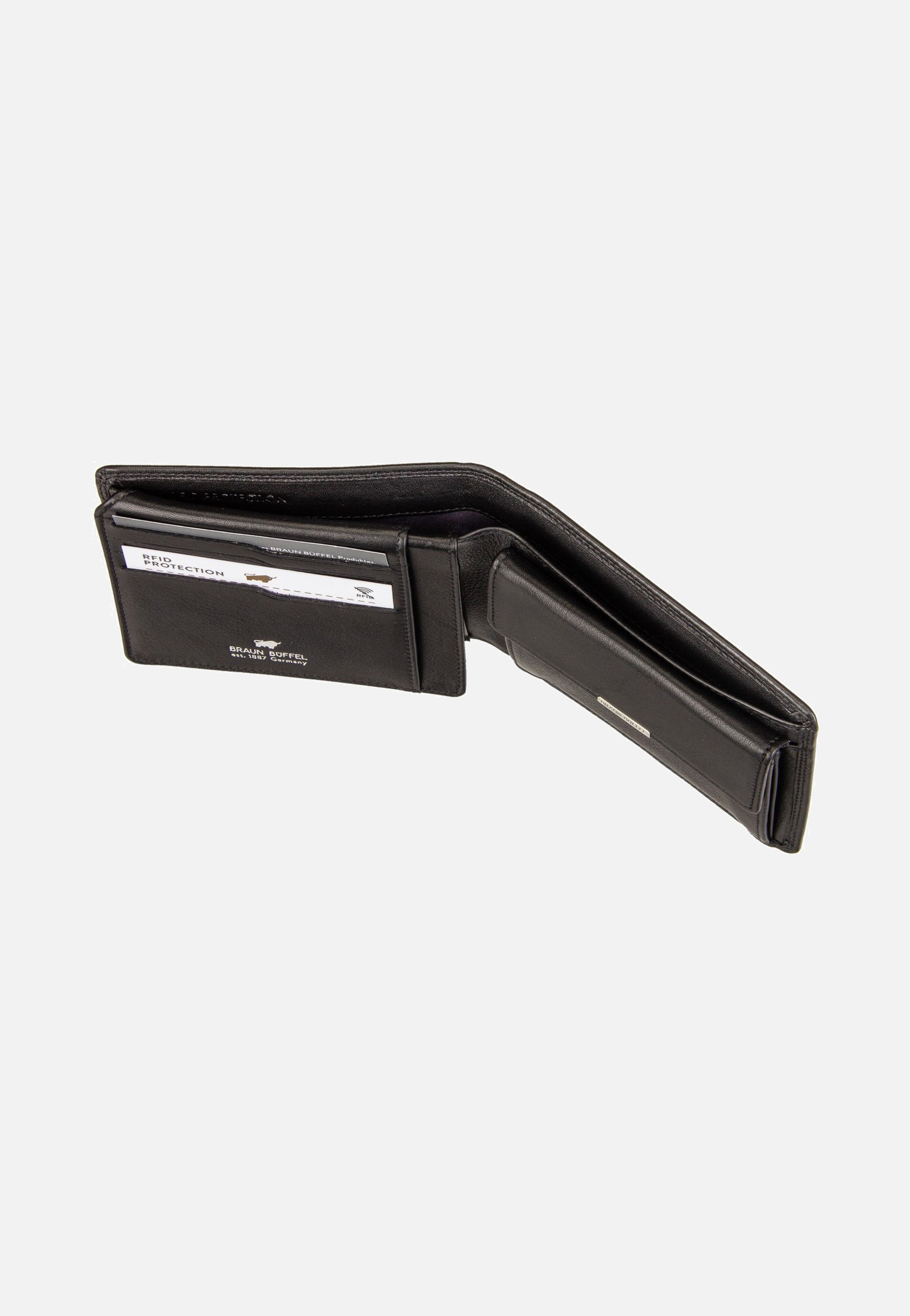 Braun Büffel Golf RFID Coin Wallet 8Cs Black Wallet