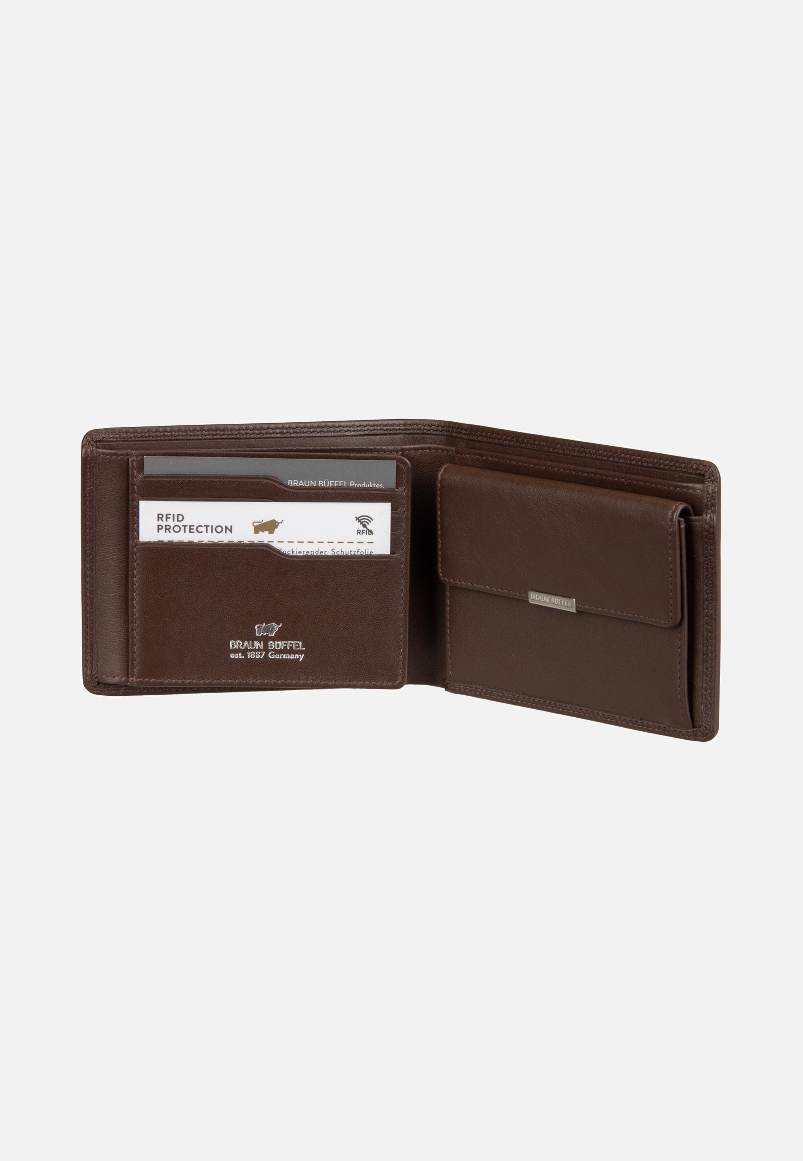 Braun Büffel Golf RFID Coin Wallet 8Cs Braun Wallet