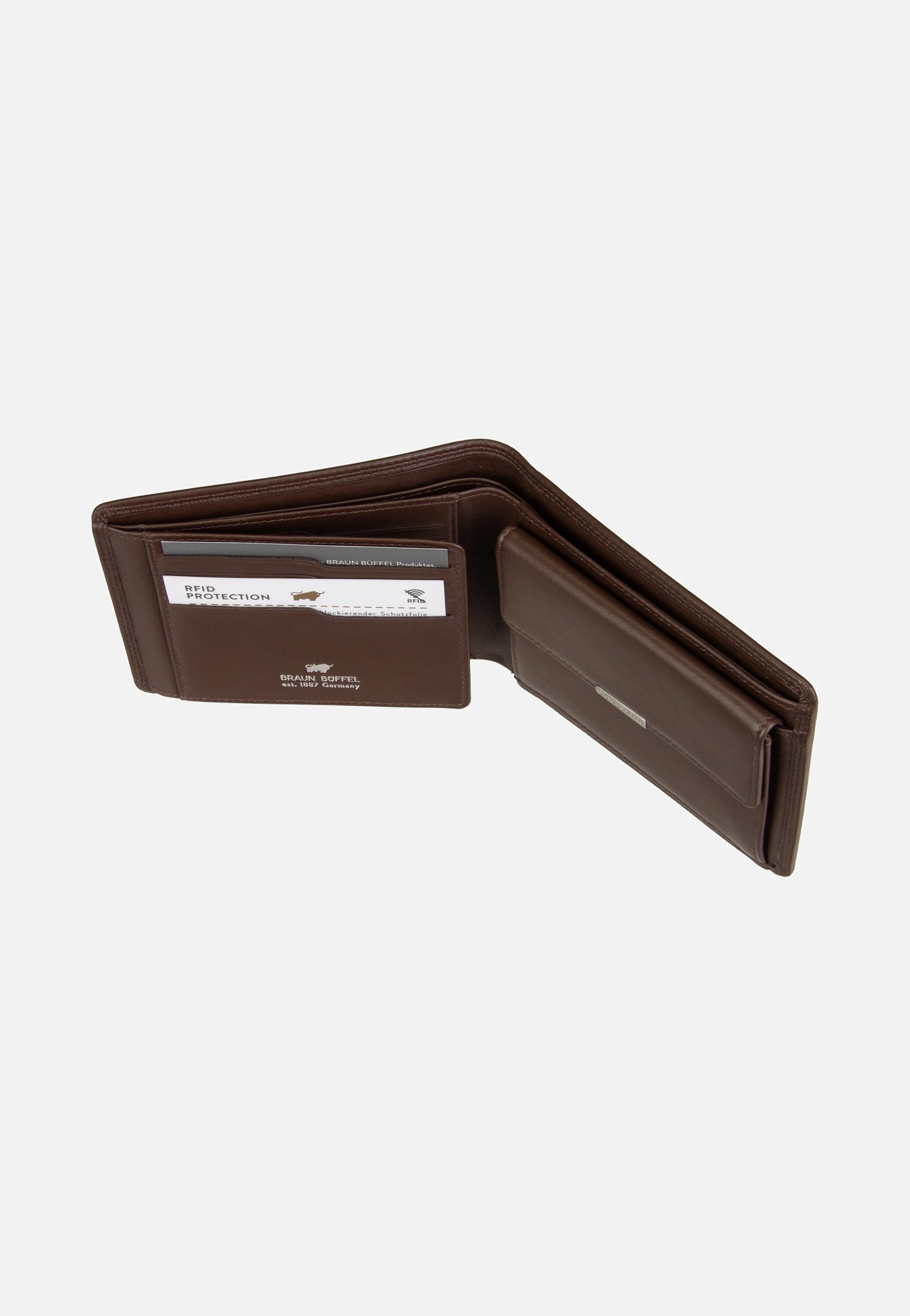Braun Büffel Golf RFID Coin Wallet 8Cs Braun Wallet