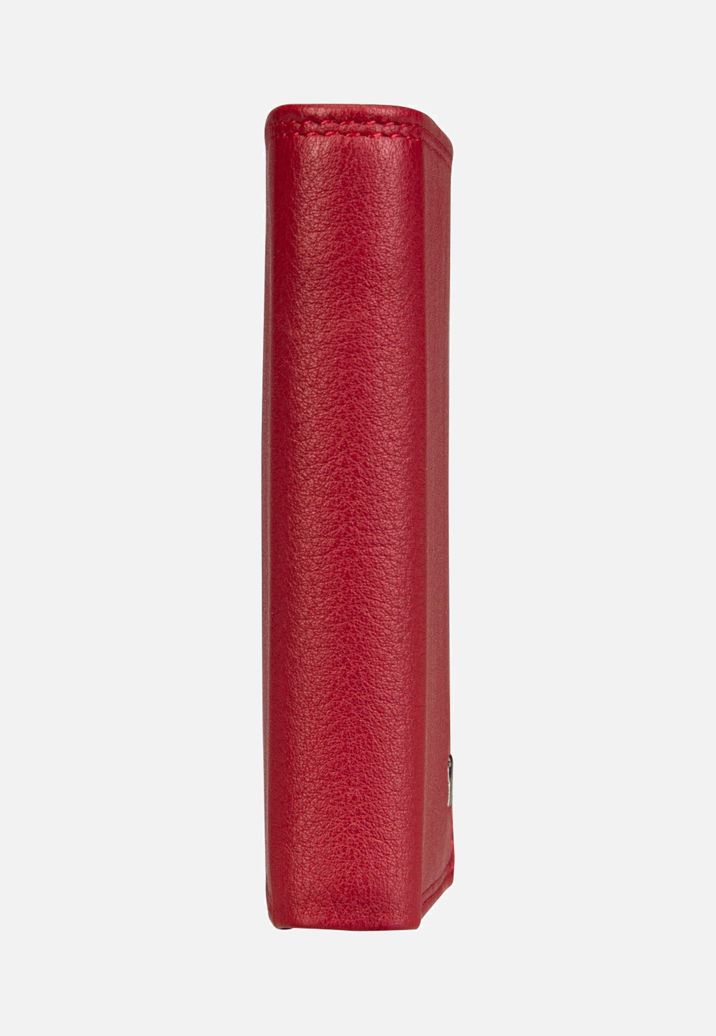 Braun Büffel Golf RFID Coin Wallet Carré 6Cs Red Wallet