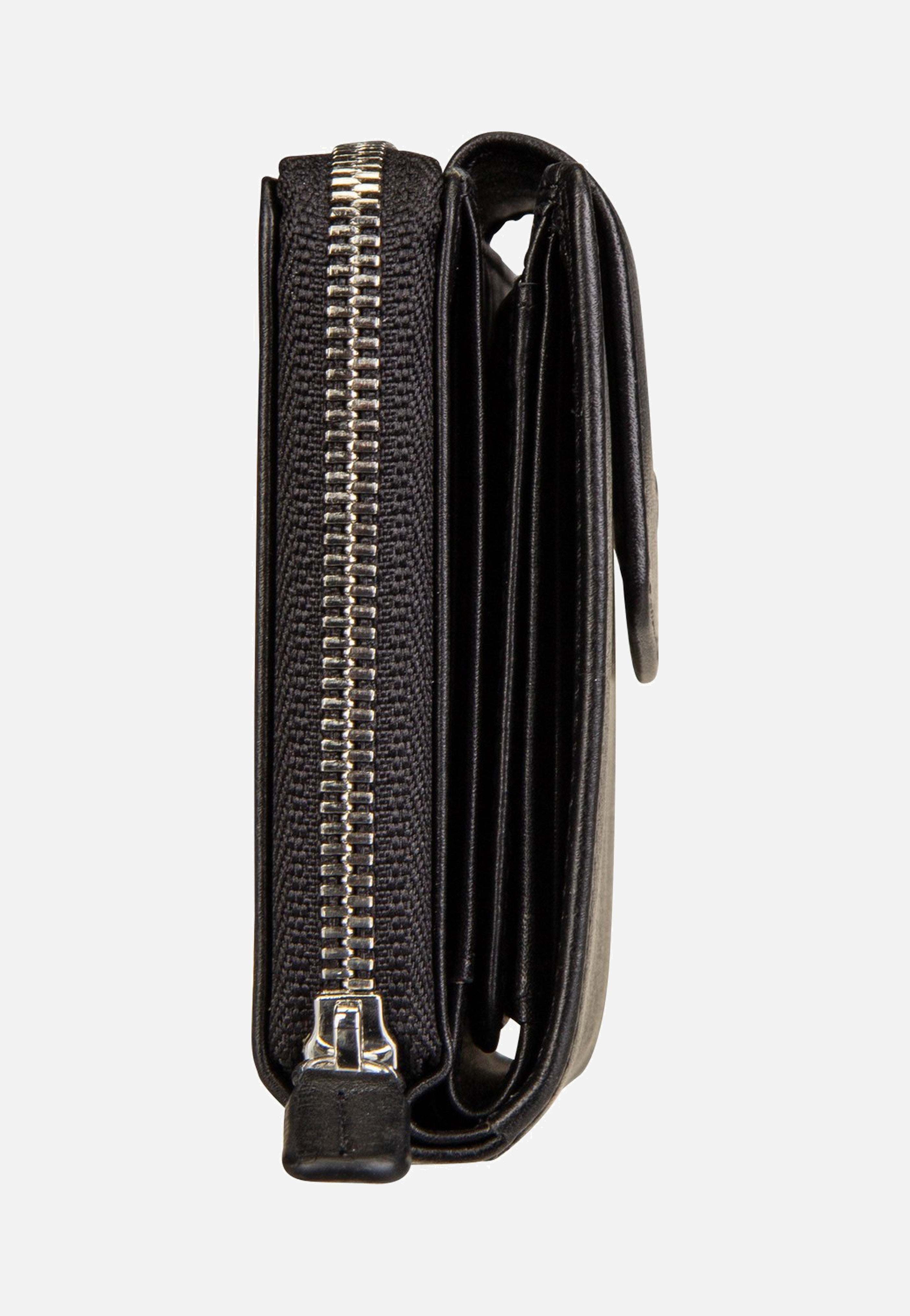 Braun Büffel Golf RFID Zip-Wallet M 15Cs Black Wallet