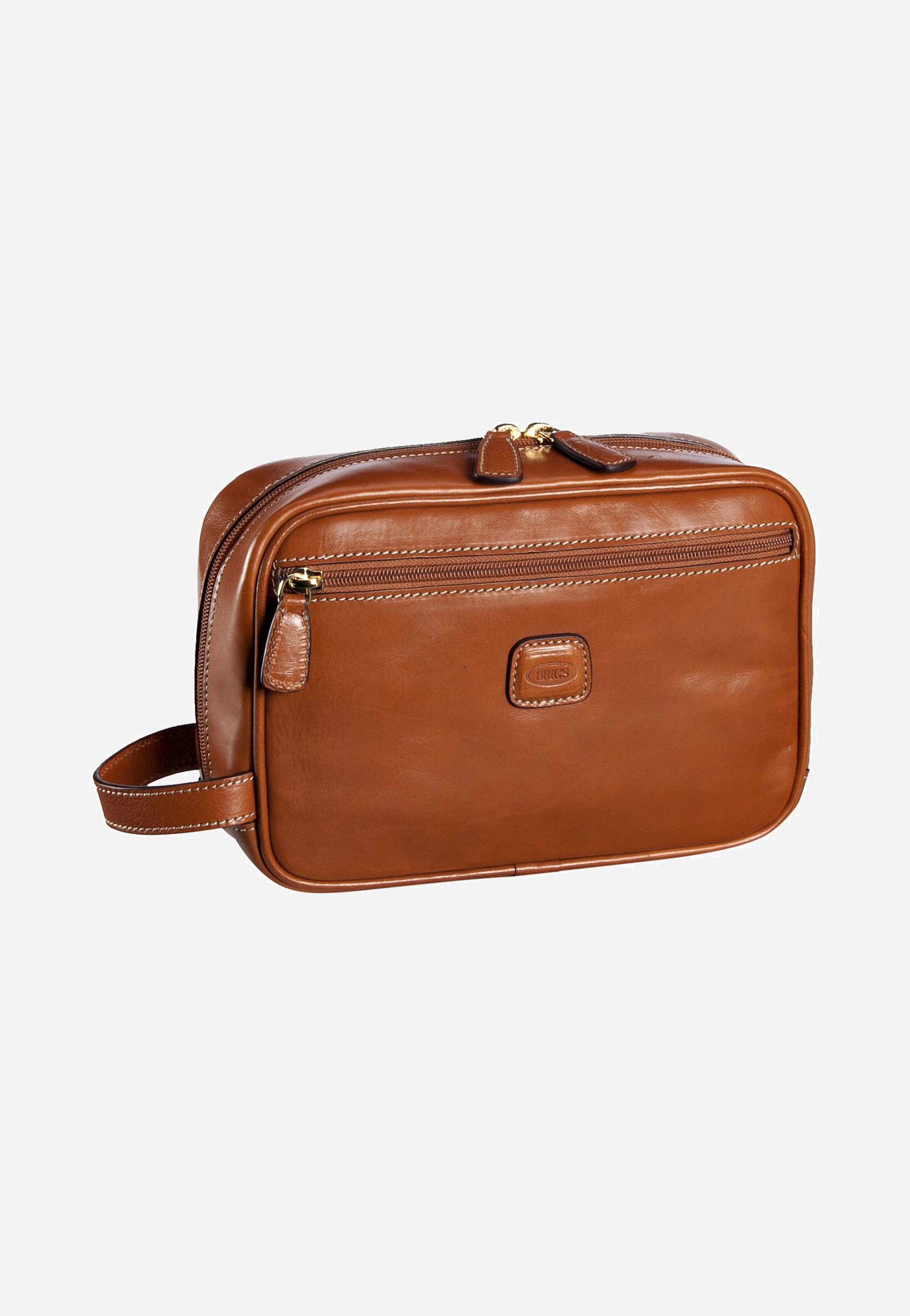 Bric's Life Pelle Kosmetiktasche 25 Cognac Toiletry Bag