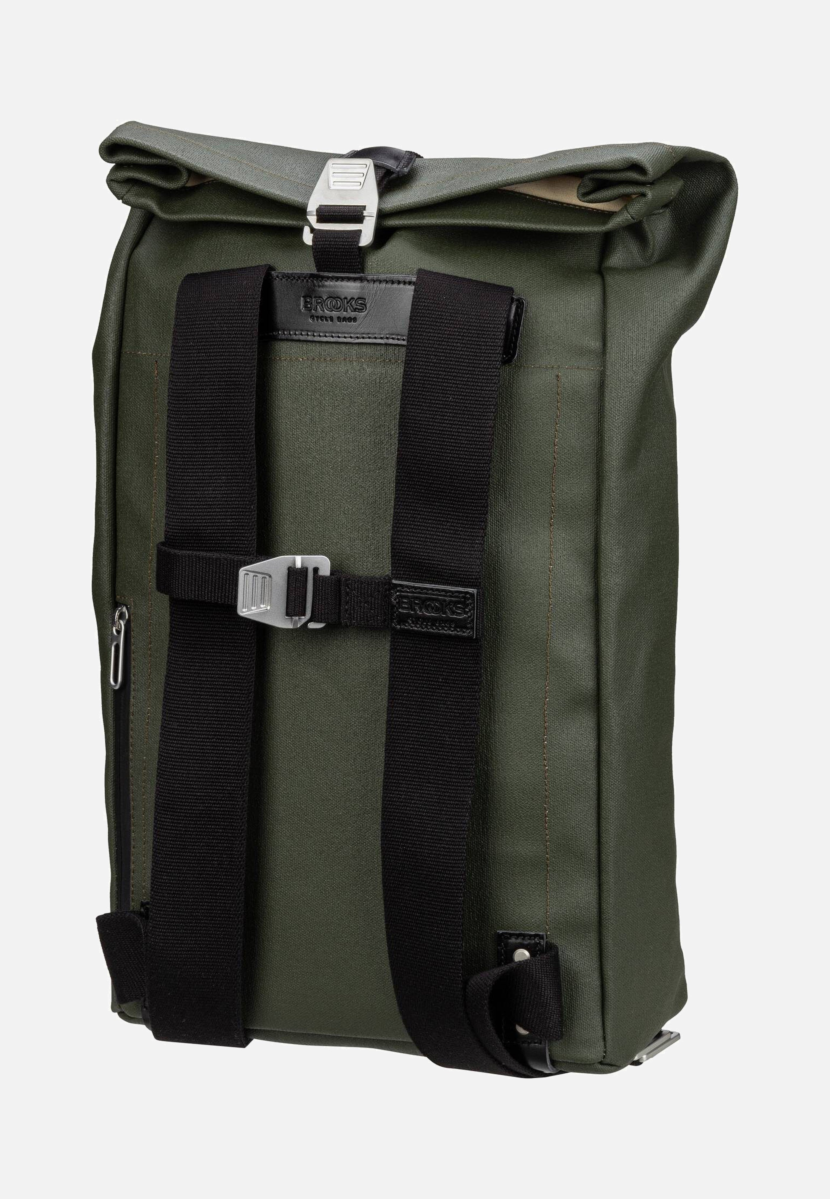 Brooks England - Pickwick Cotton Canvas 26 L Forest - Rolltop Backpack | Neutral-Image
