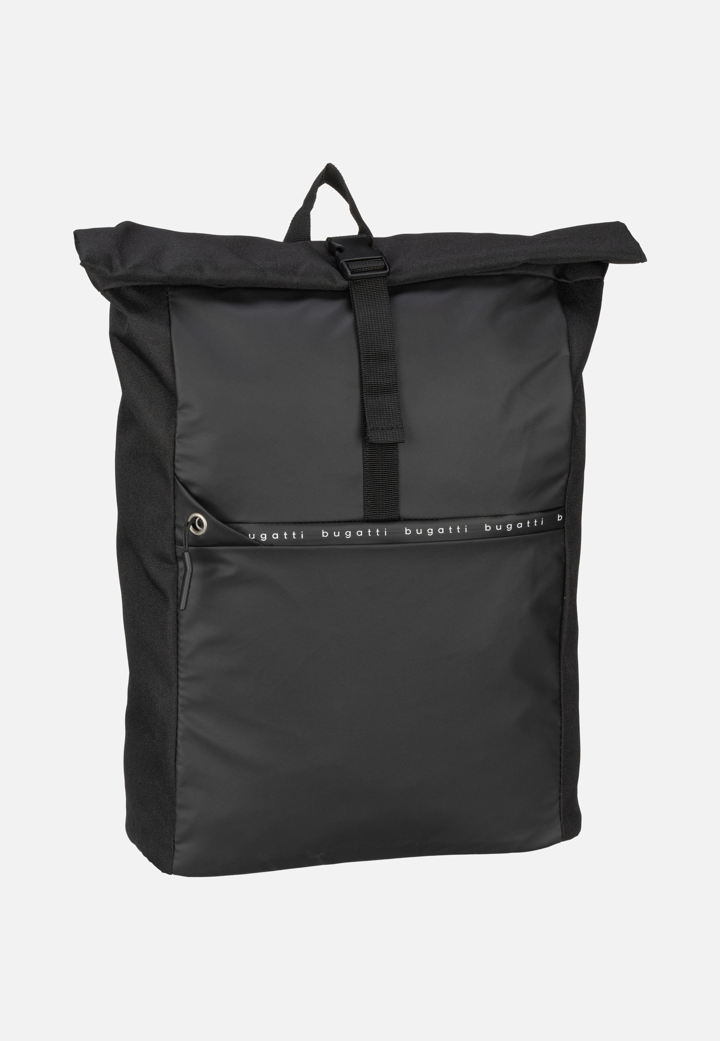 Bugatti Blanc DeLight Backpack with Rolltop Schwarz Rolltop Backpack
