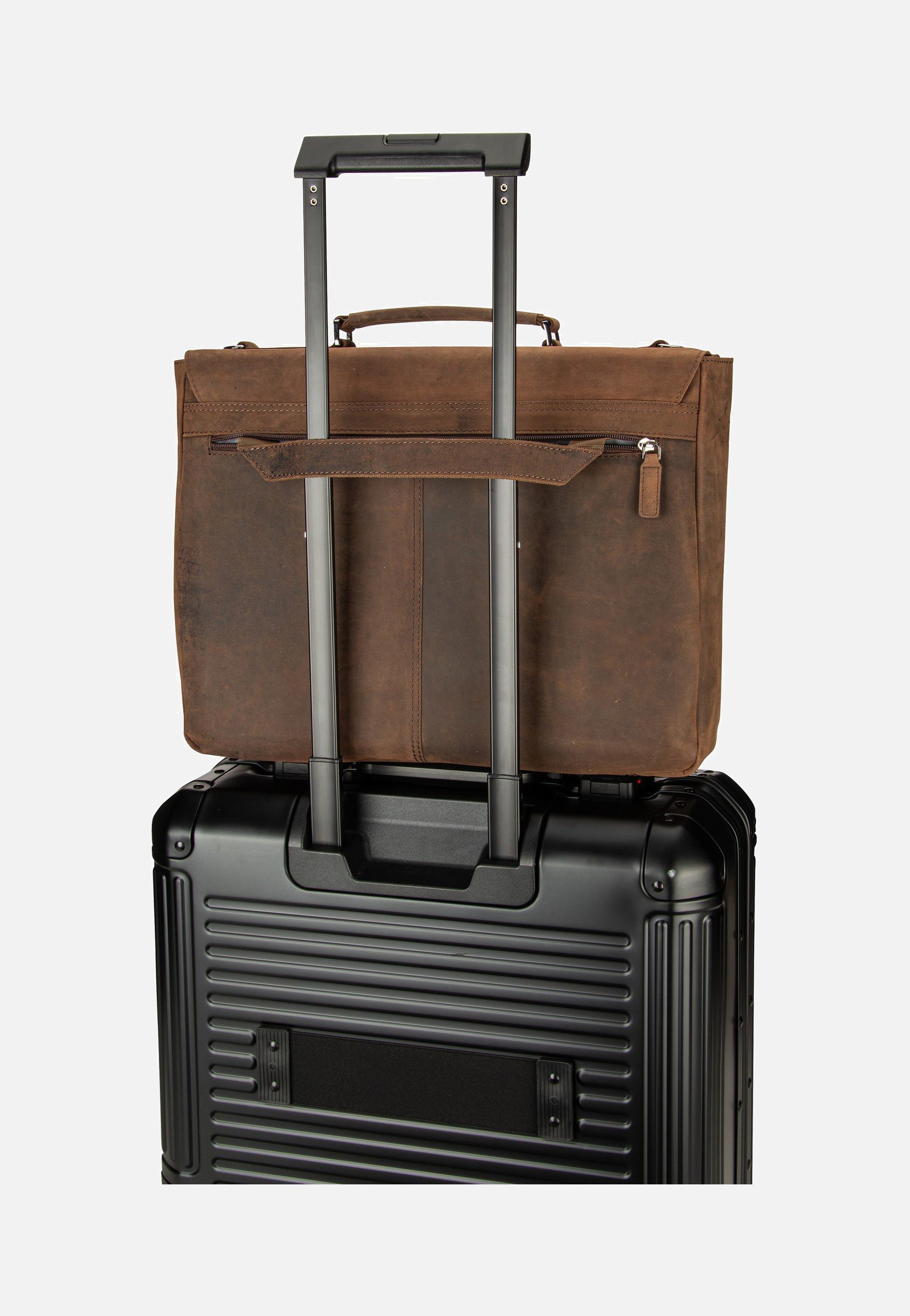 Bugatti - Luca With Flap Braun - Briefcase | Men-Image