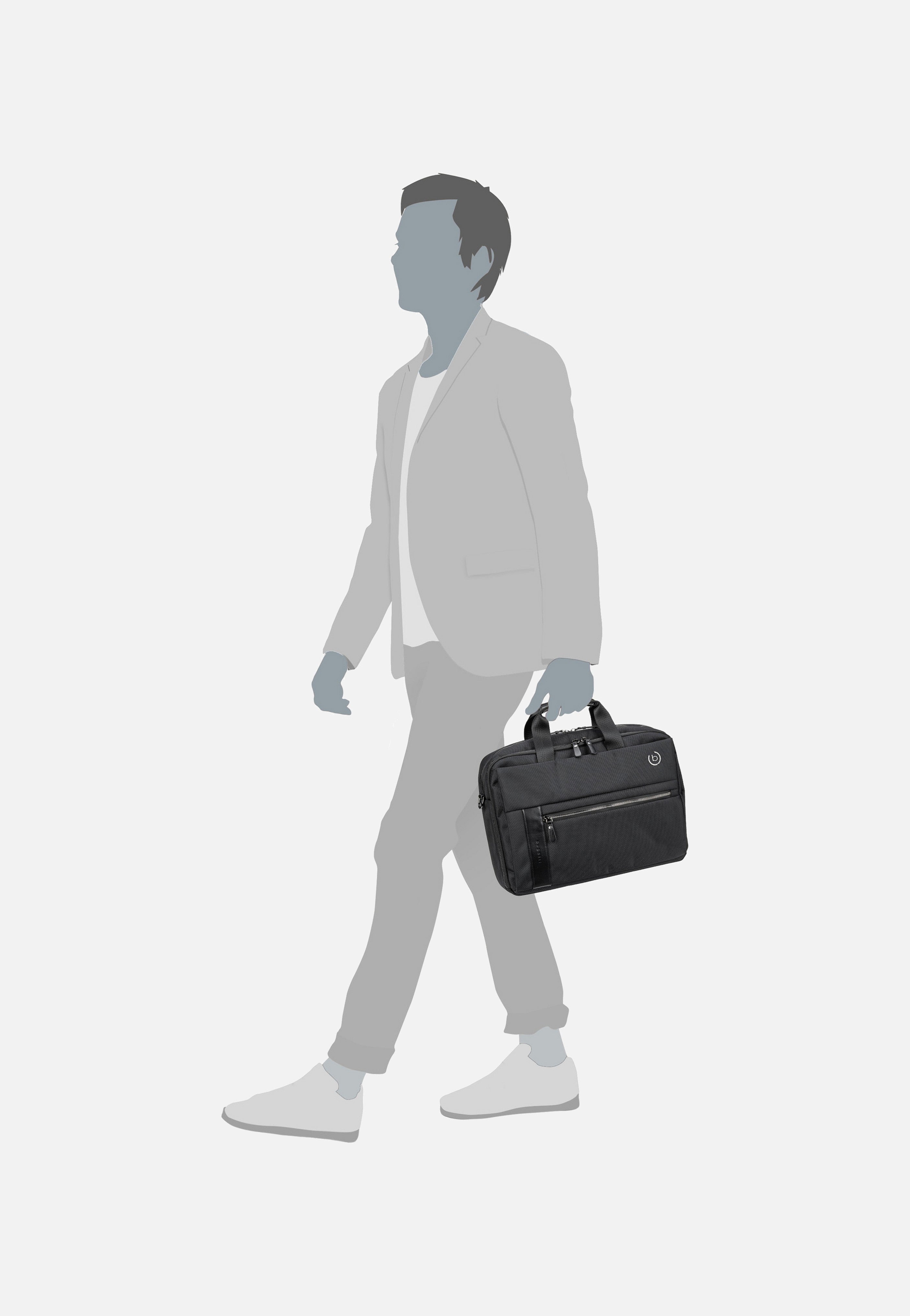 Bugatti Nero L Schwarz Briefcase