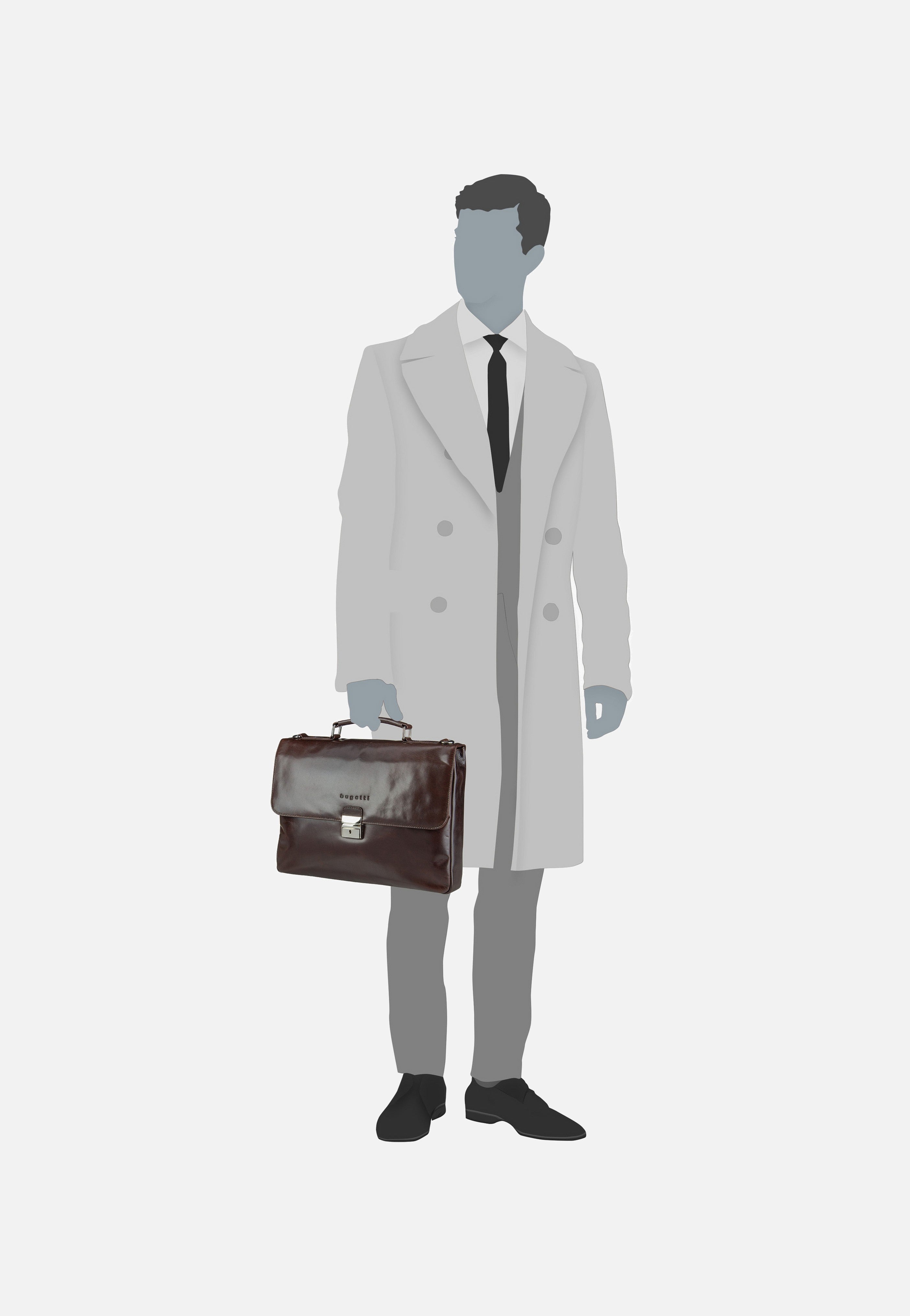 Bugatti Romano Small Braun Briefcase
