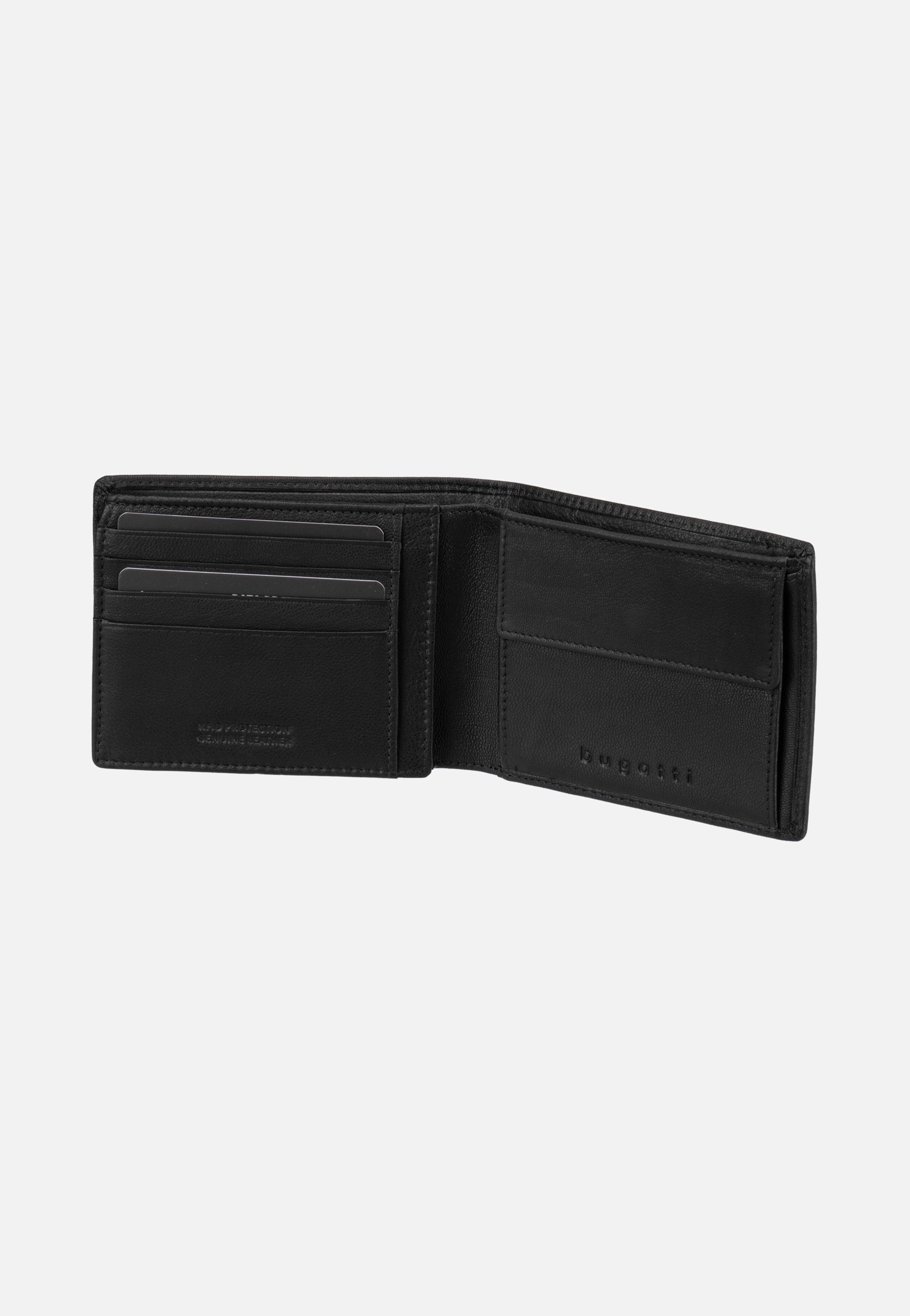 Bugatti Black Magic Wallet With Flap Black Wallet