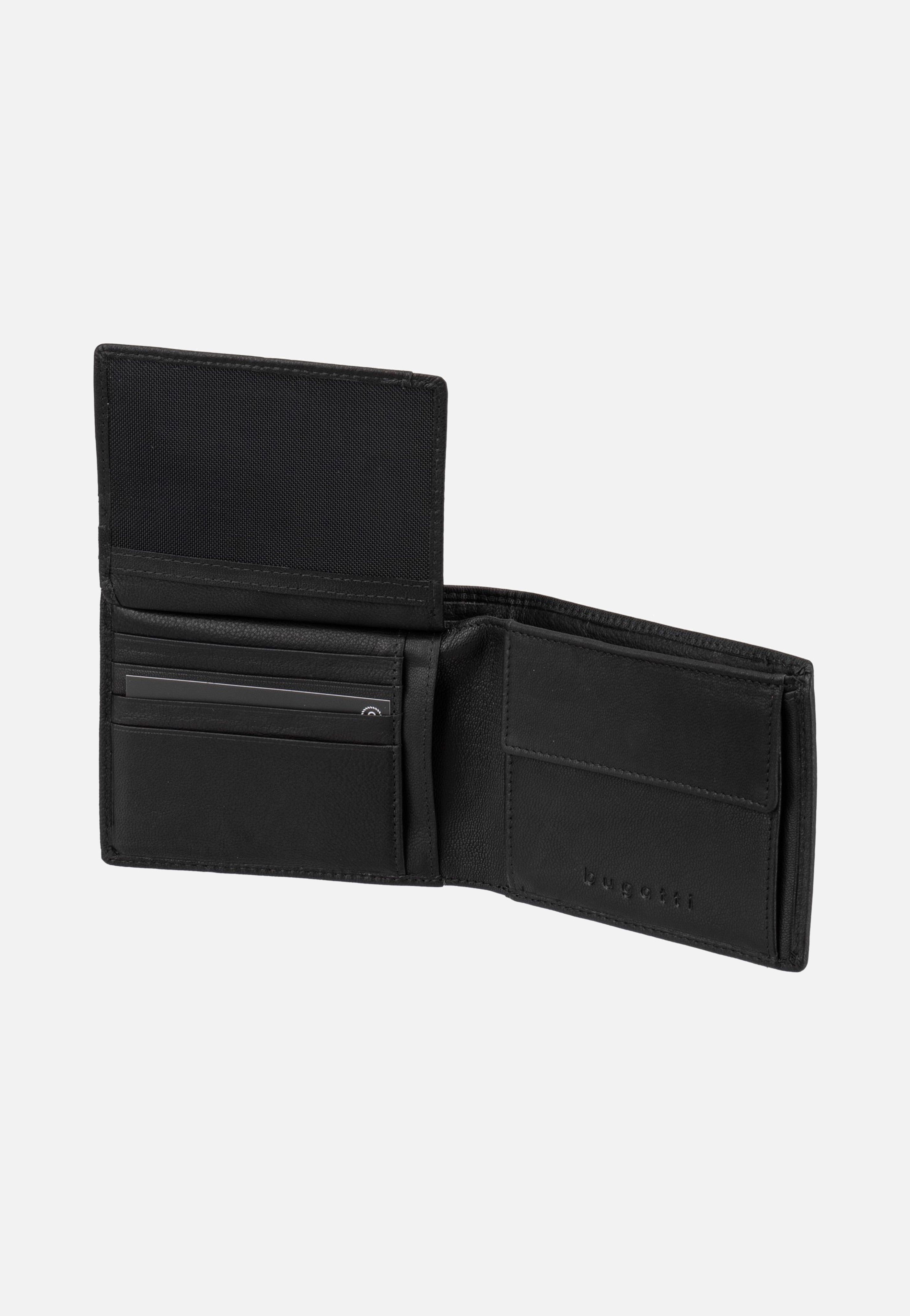 Bugatti Black Magic Wallet With Flap Black Wallet