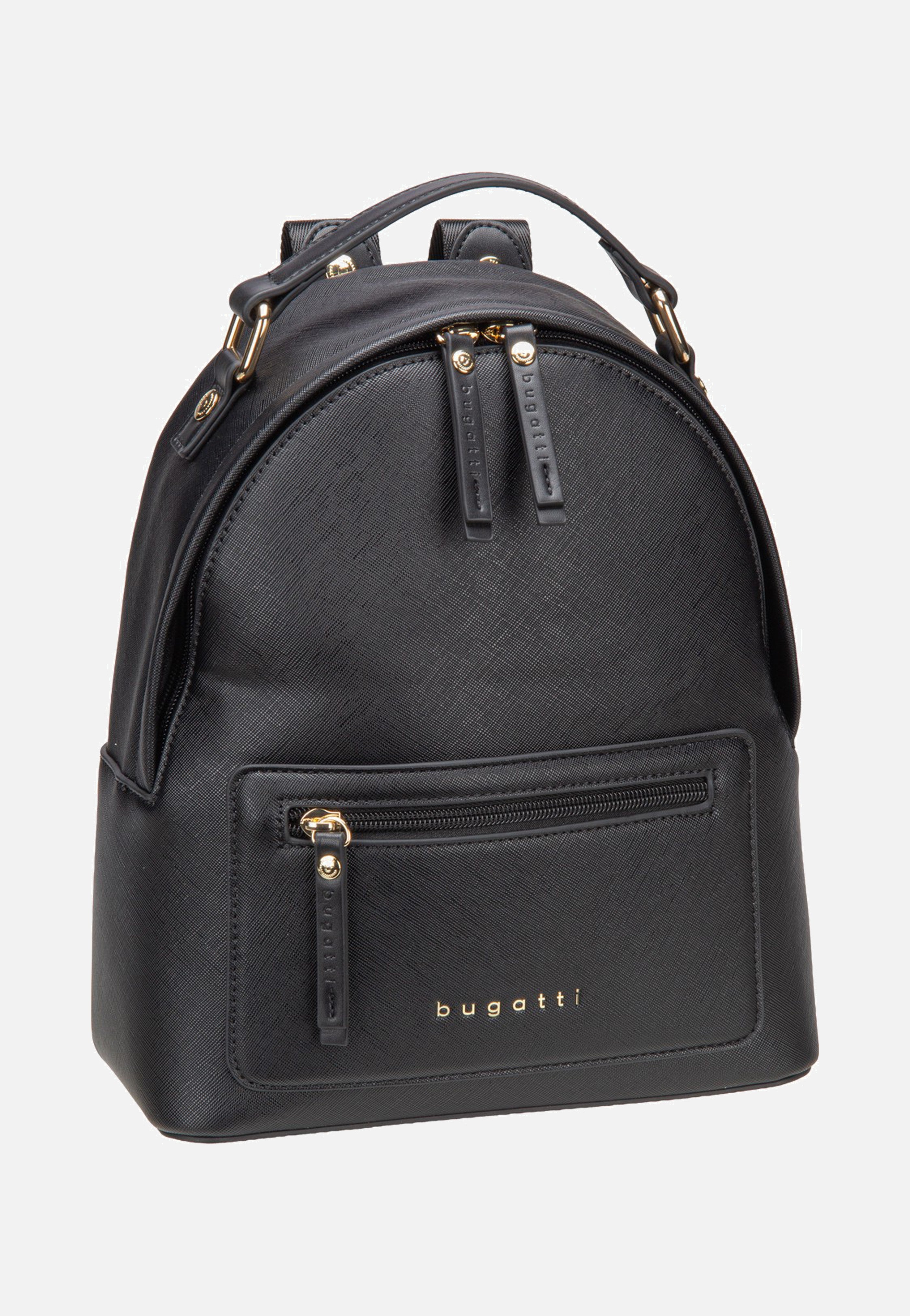 bugatti leather laptop backpack Bugatti Ella Saffiano Backpack Small Black - Backpack
