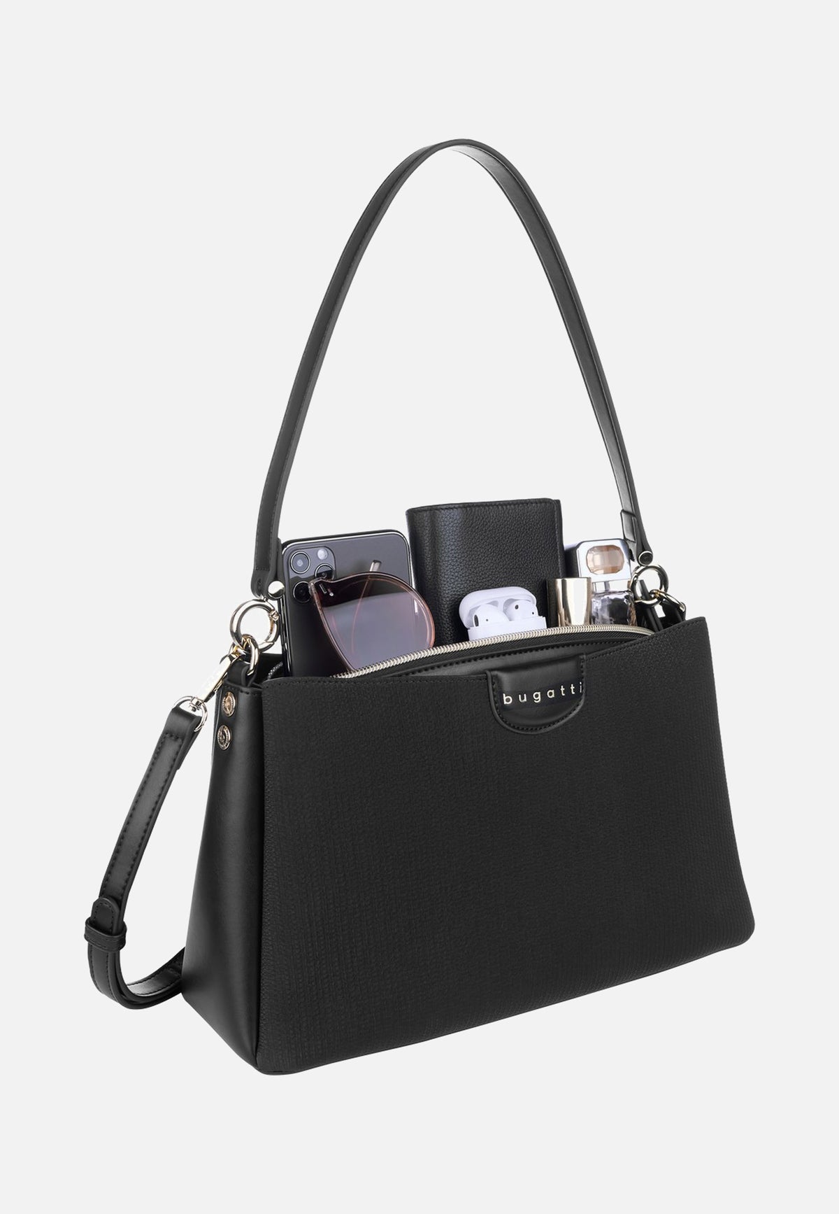 Bugatti Leah Shoulder Bag M Black Bolso de hombro