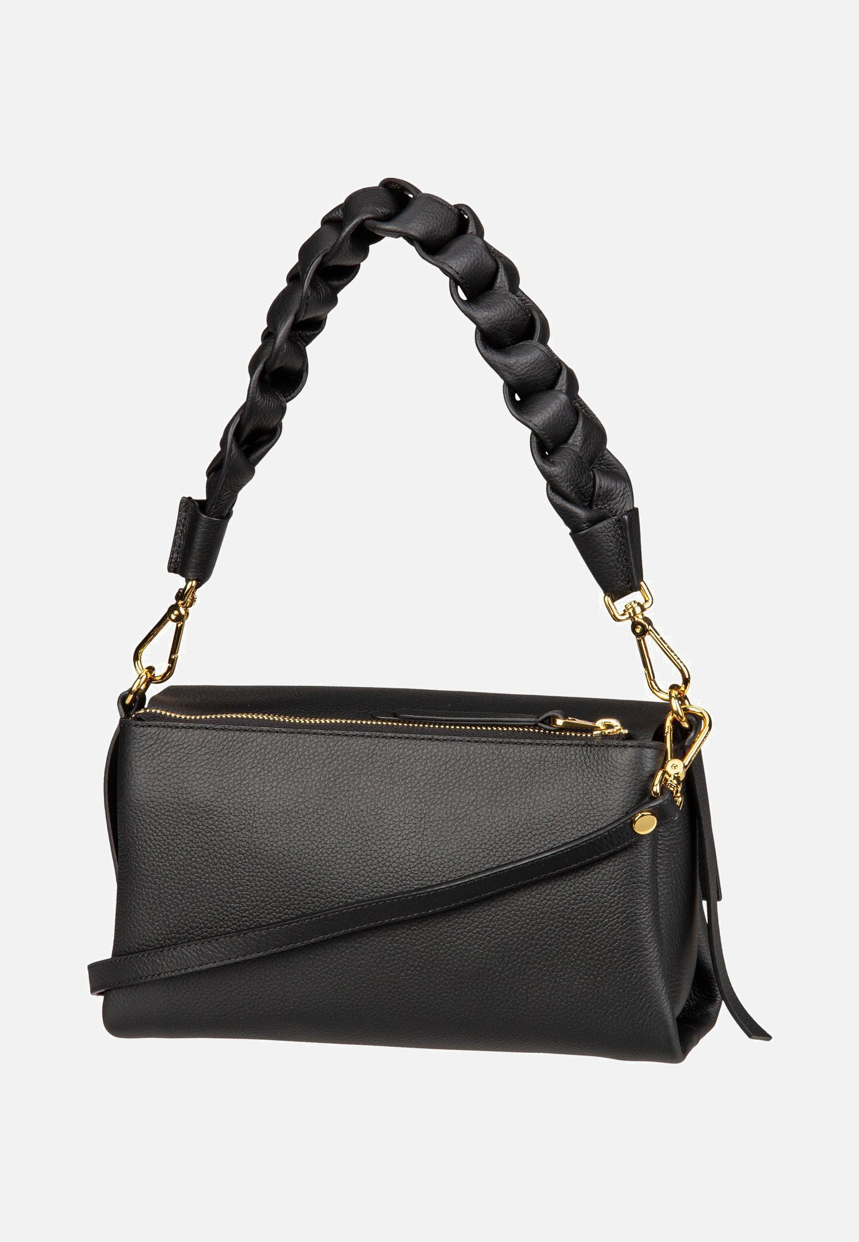 Coccinelle - Boheme Grana Double 1201 Noir/Cognac - Shoulder Bag | Women-Image