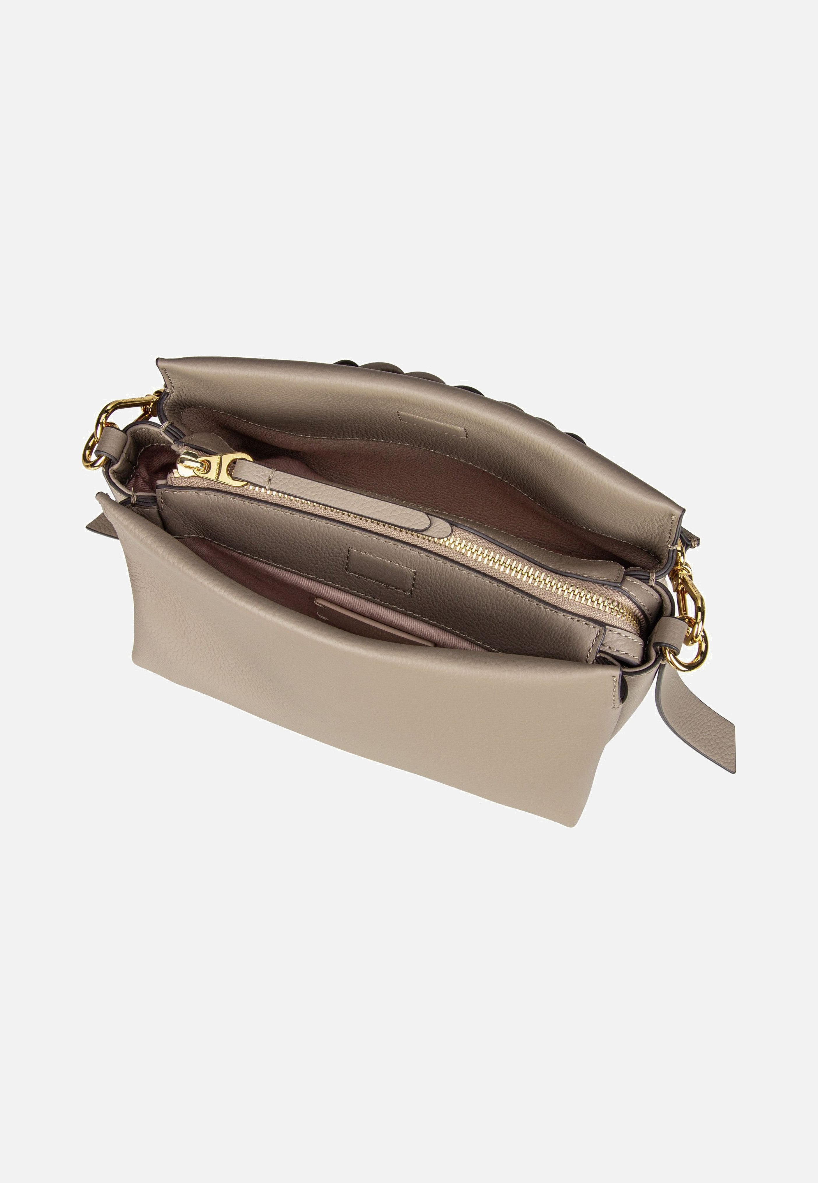Coccinelle Boheme Grana Double 5801 Warm Taupe/Rosette Handle Bag
