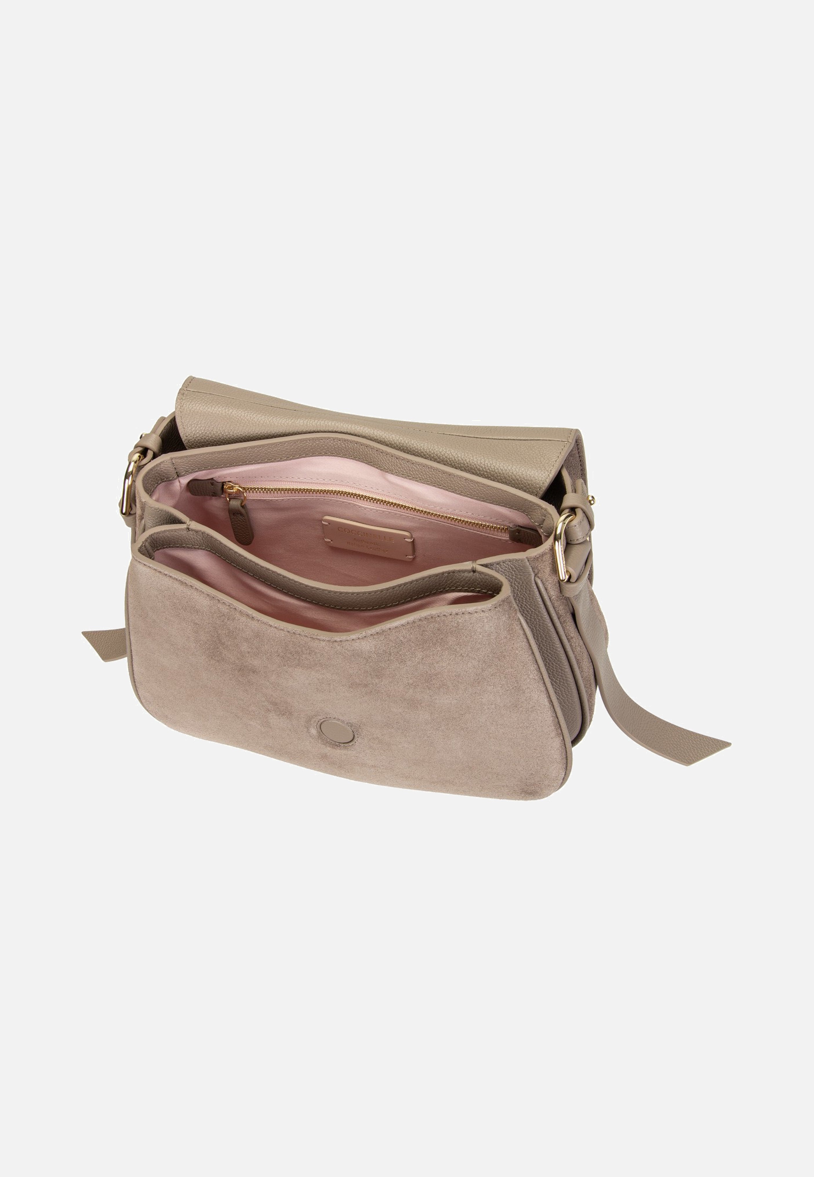 Coccinelle Coccinellemavery Suede Bi 1801 Warm Taupe/Warm Taupe Crossbody Bag