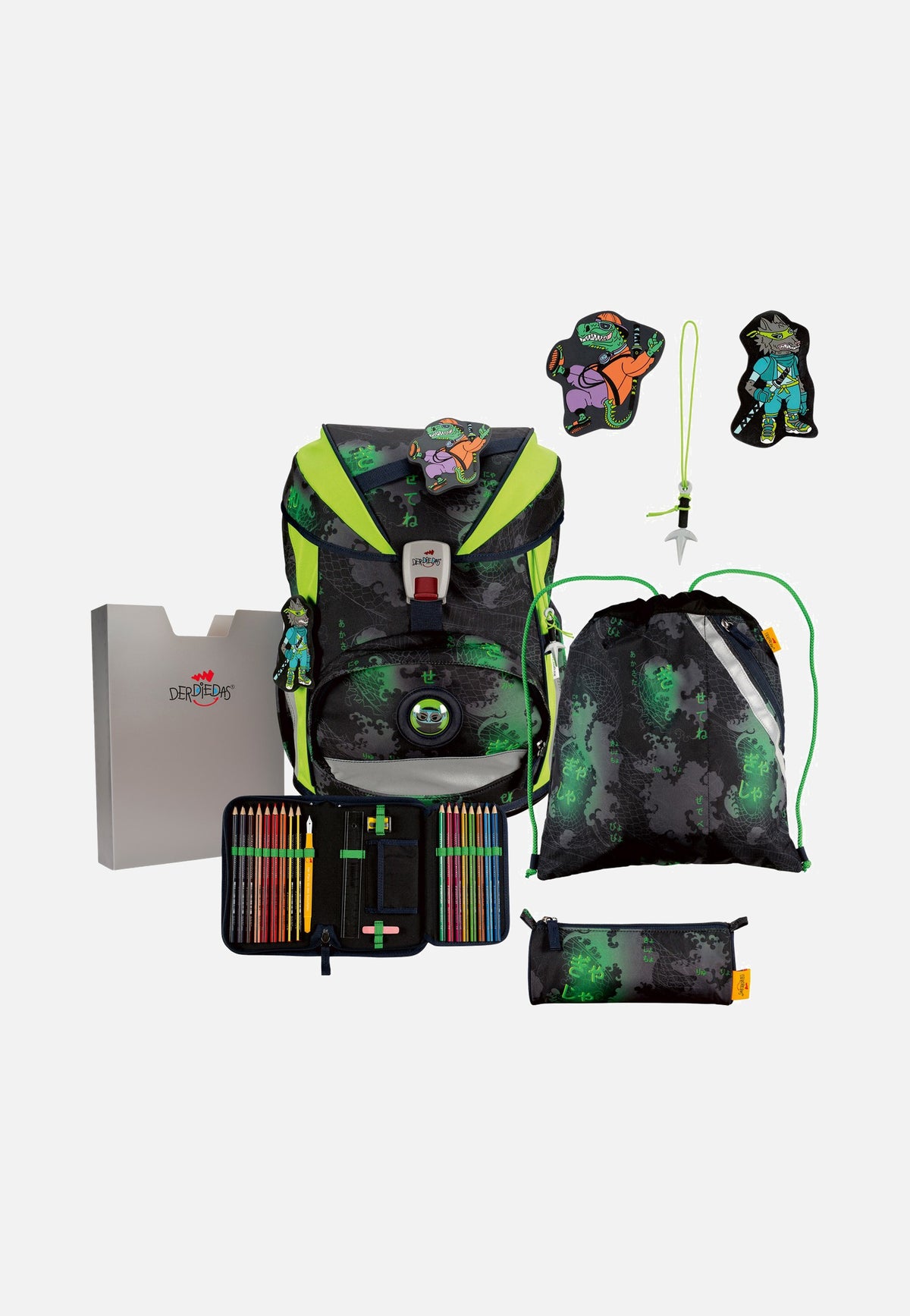 DerDieDas ErgoFlex Superlight Set Funny Fighter Sac à dos d'école
