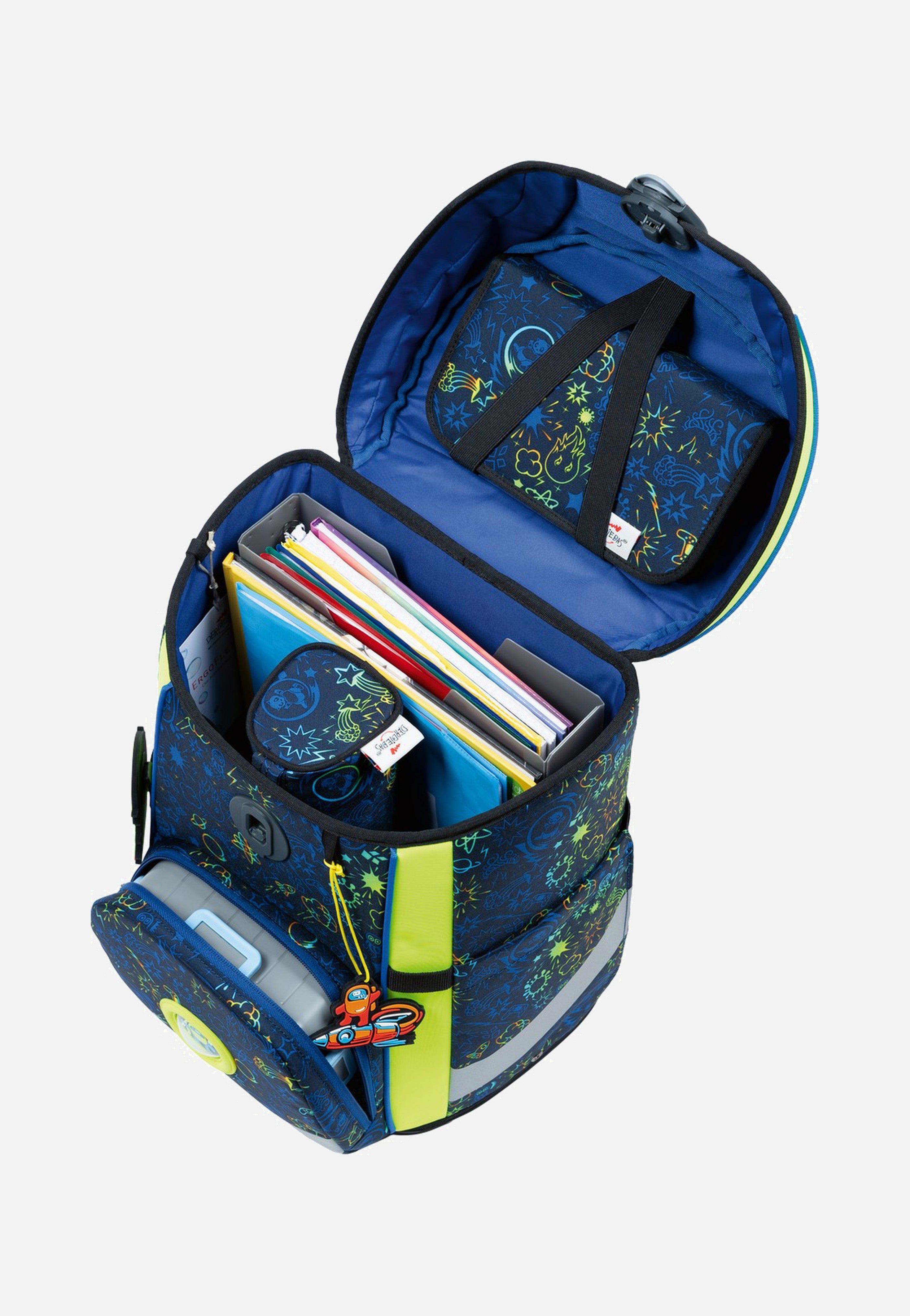 DerDieDas ErgoFlex Easy Set Neon Crazy School Backpack