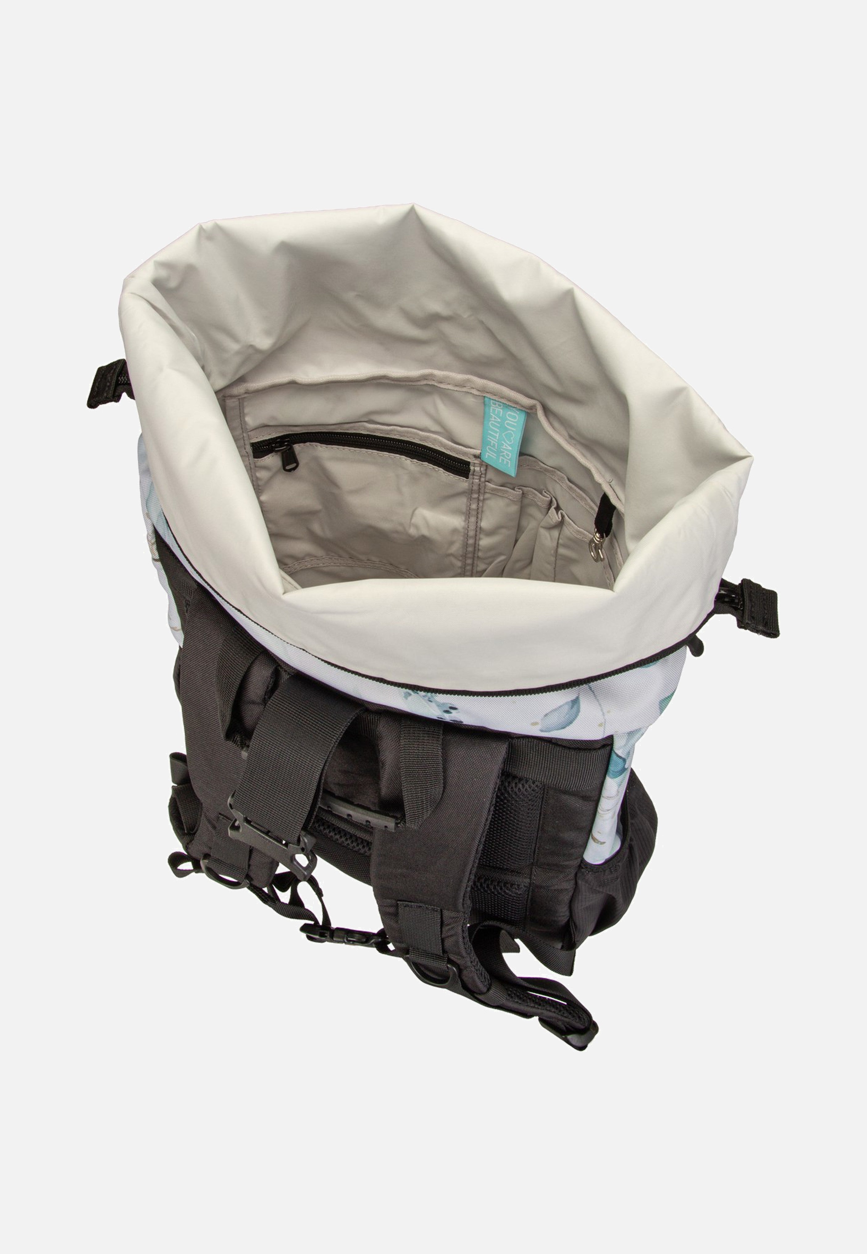 Ela Mo Rolltop Waterleaf Gold Rolltop Backpack