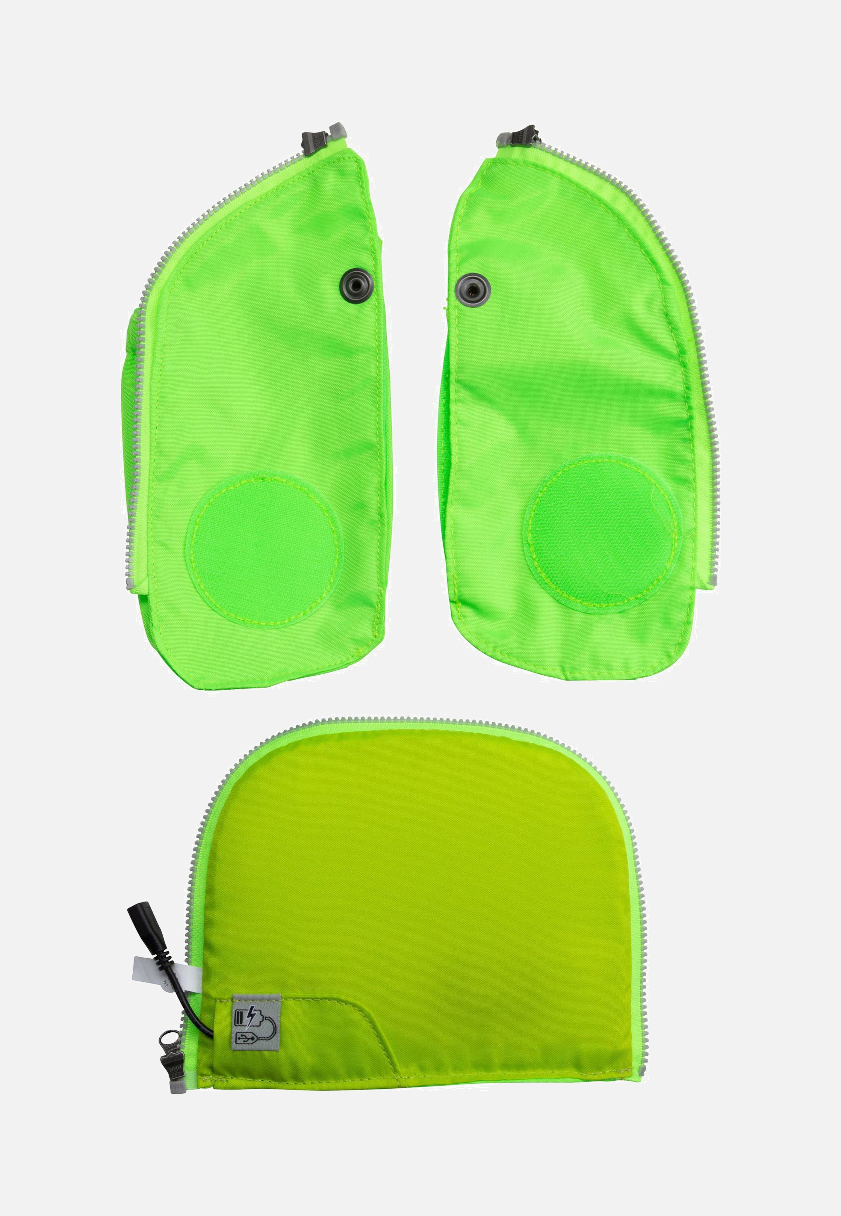 ergobag - LED Fluo Seitentaschen Zip-Set Grün - School Accessorie | Neutral-Image