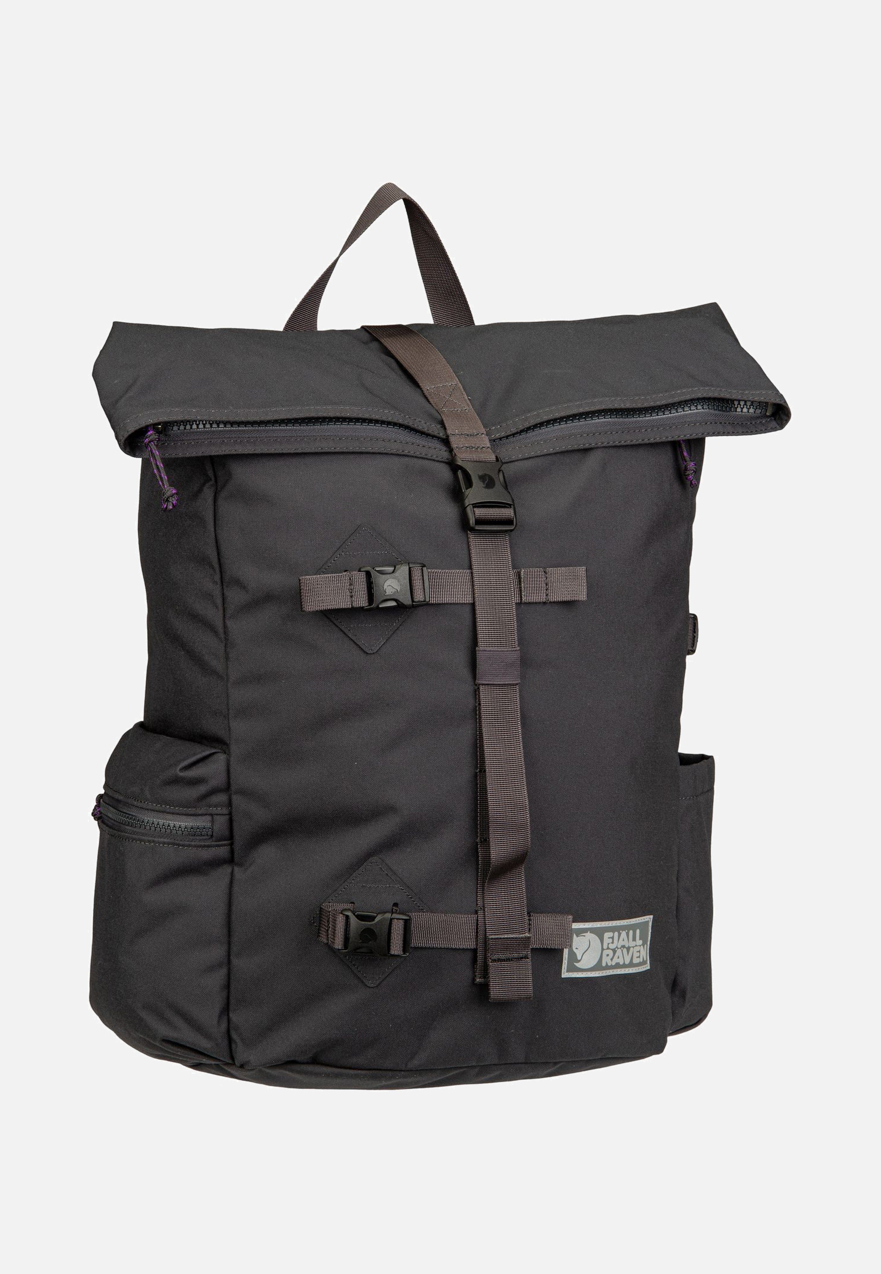 fjallraven vardag 25 mini backpack Fjällräven Foldsack Coal Black - one zippered and one repurposed_military_cavas 15-16