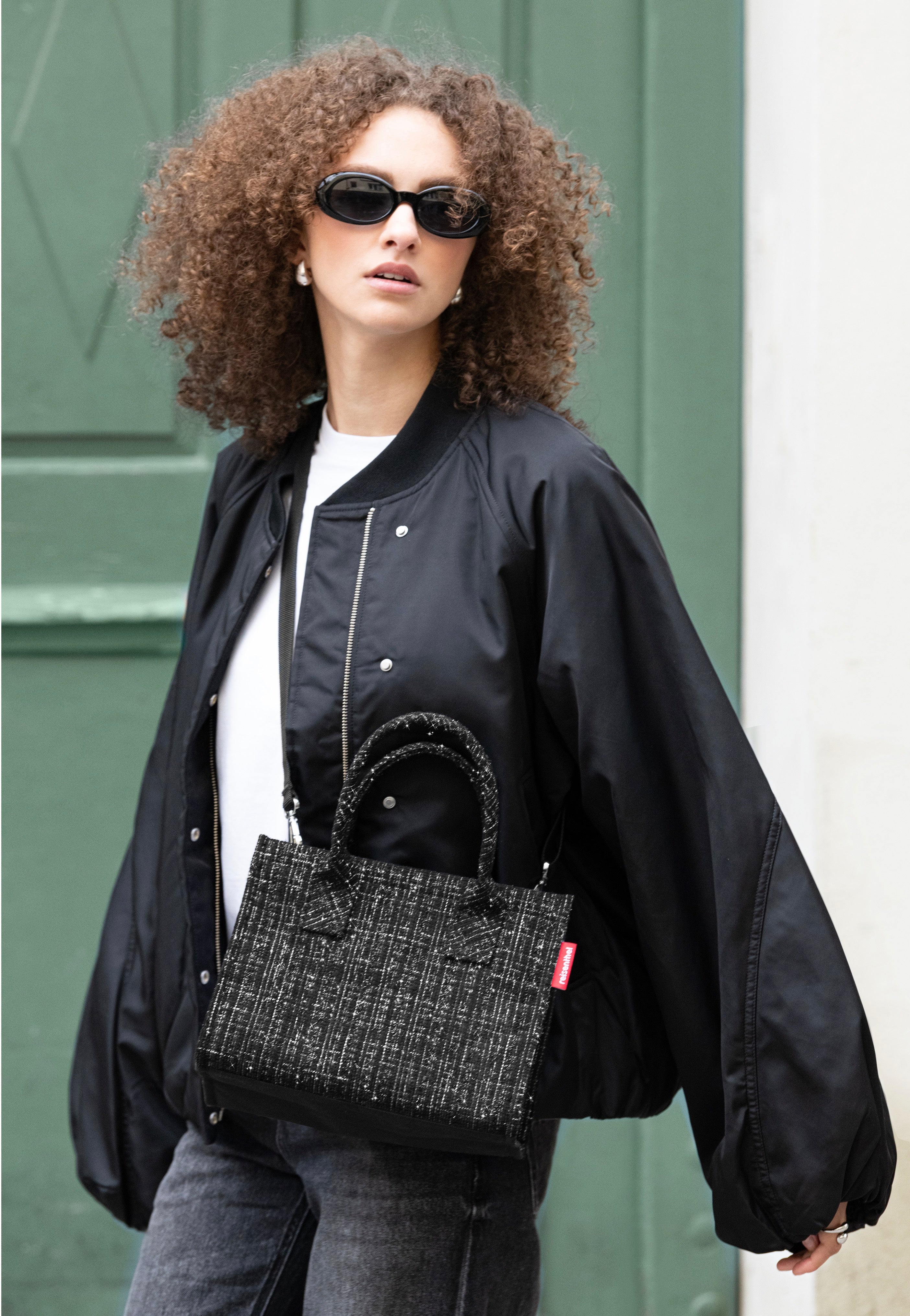 reisenthel Daily Shopper XS Bouclé Black Tote Bag